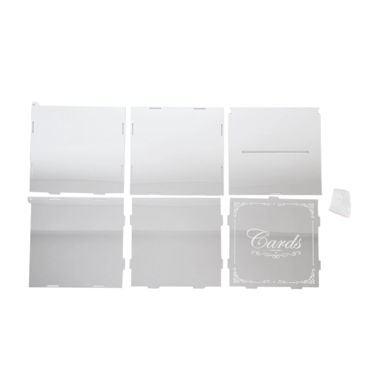 Silver Mirror Acrylic Wedding Card Box with Slot - Wishing Well Money Box for Weddings, Birthdays, and Parties - 10" - Image 7
