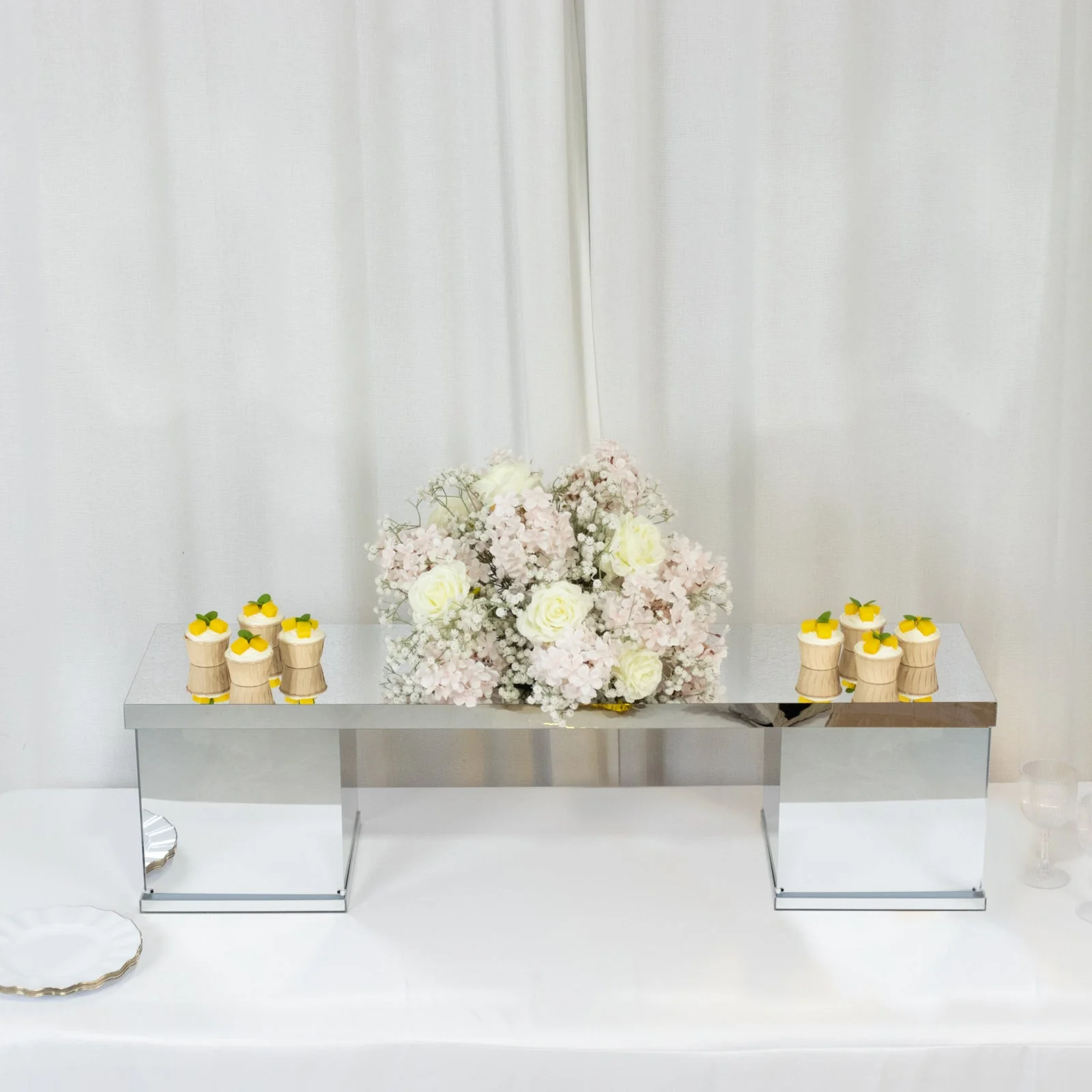 Silver Plexiglass Connector Plate for Rectangular Pillar Pedestal - Image 8