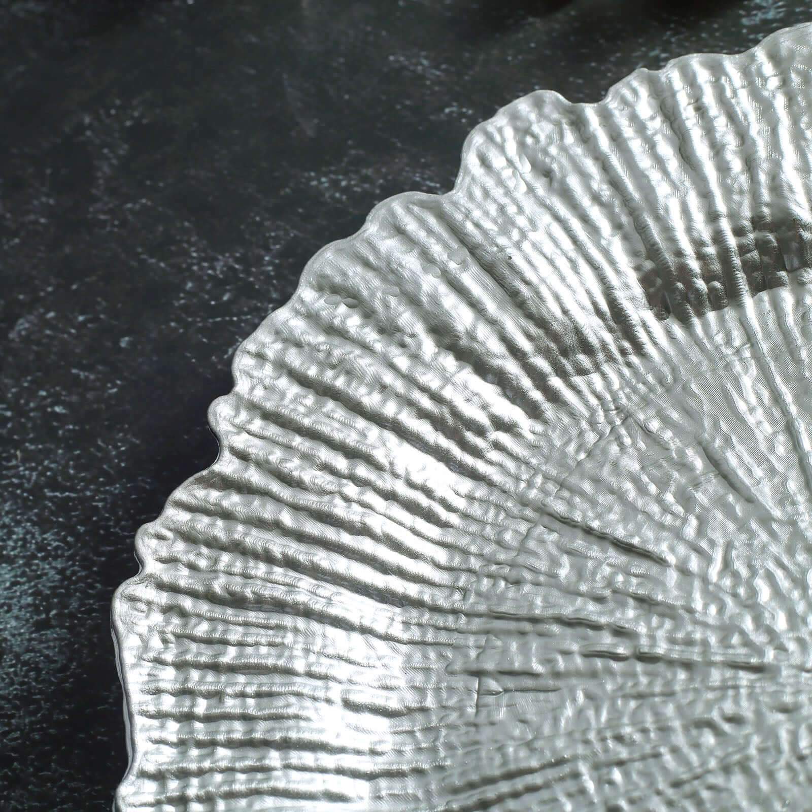 6-Pack Acrylic Plastic Charger Plates 13" Round Silver Reef Design - Decorative Dinner Charger Tableware - Image 8