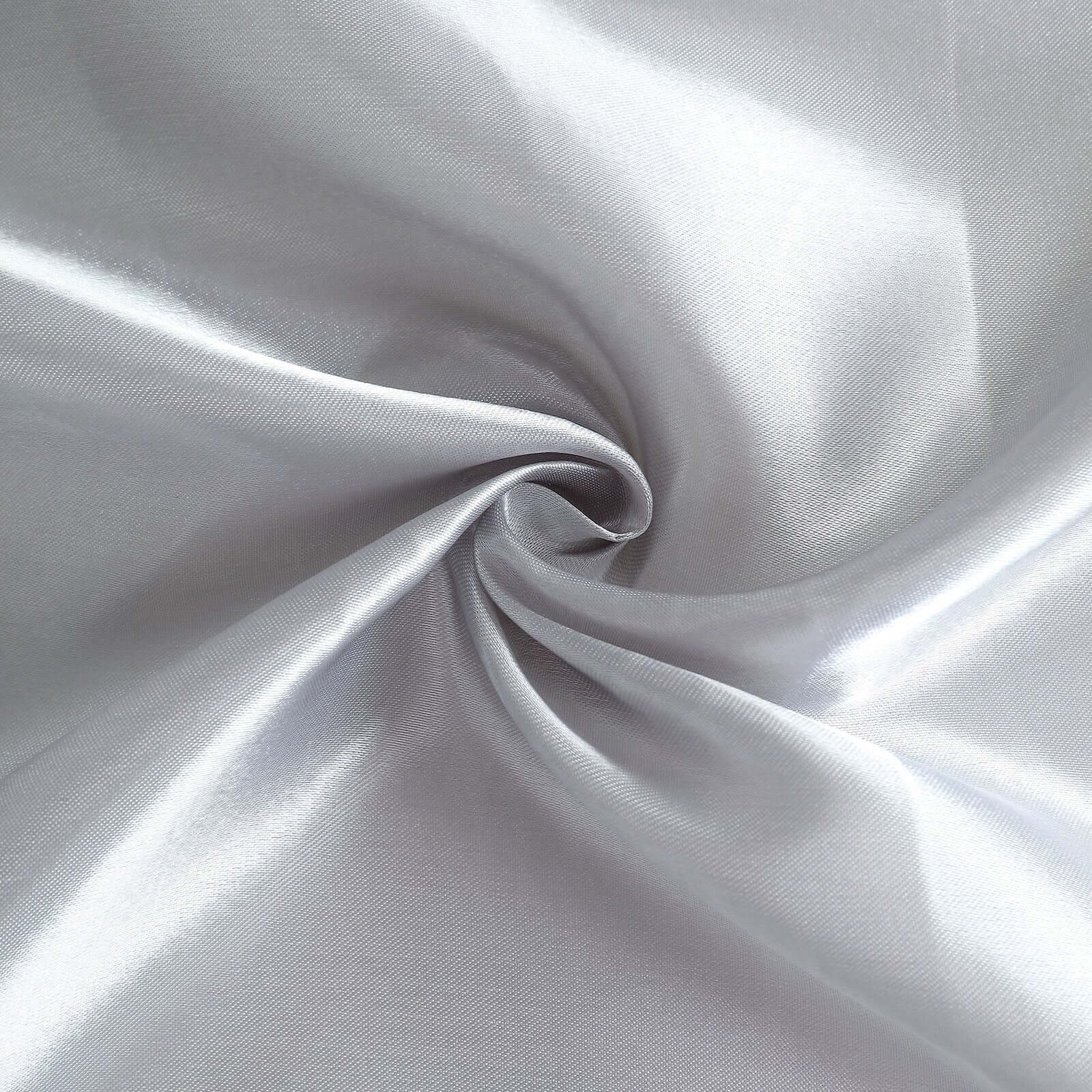 Silver Satin Backdrop Drape Curtain, Photo Booth Event Divider Panel - 8ftx10ft - Image 8
