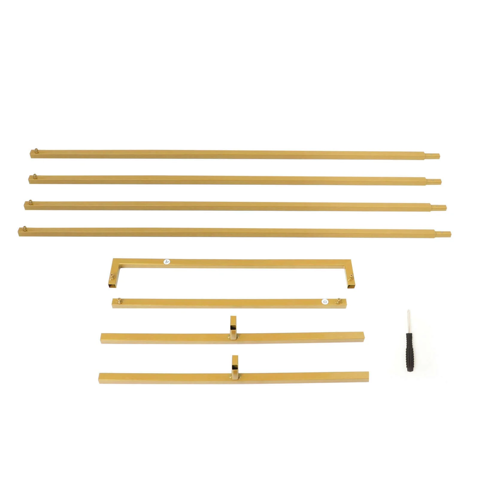 Slim Gold Metal Wedding Arch 6.5ft Rectangular Backdrop Stand - Floral Display Frame - Image 21