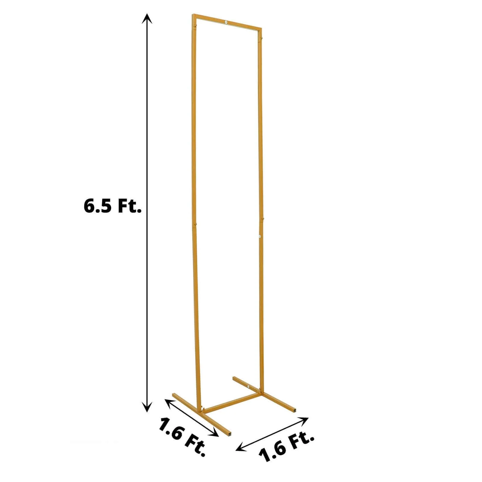 Slim Gold Metal Wedding Arch 6.5ft Rectangular Backdrop Stand - Floral Display Frame - Image 3