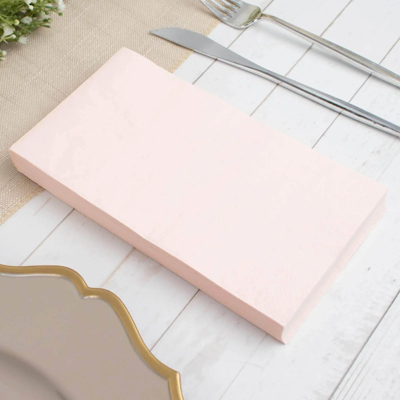 50-Pack Paper Napkins 2-Ply Soft Blush - Dinner Party Napkins