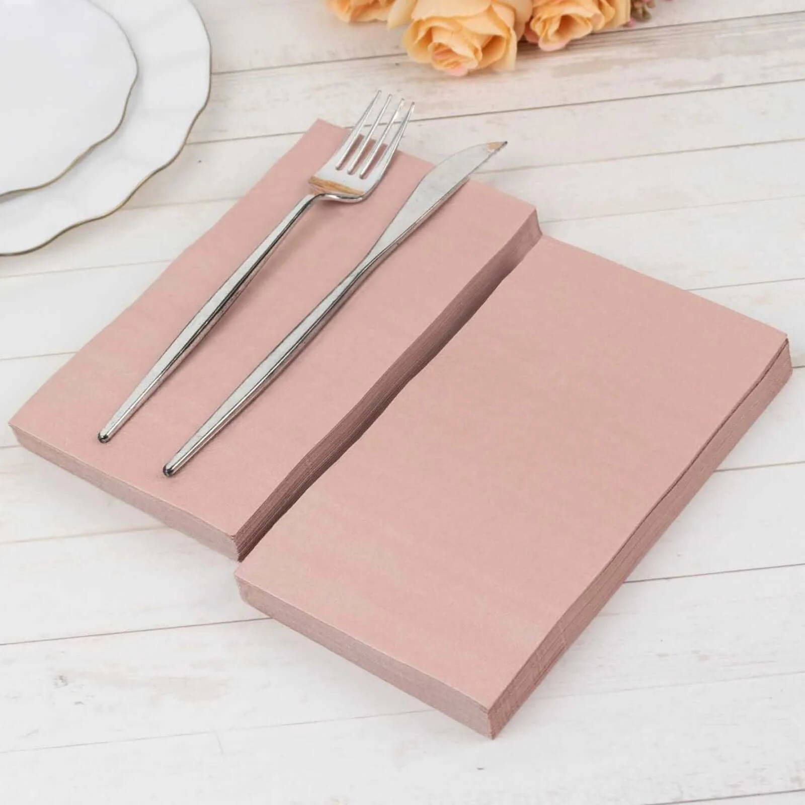 50-Pack Paper Napkins 2-Ply Soft Dusty Rose - Dinner Party Napkins