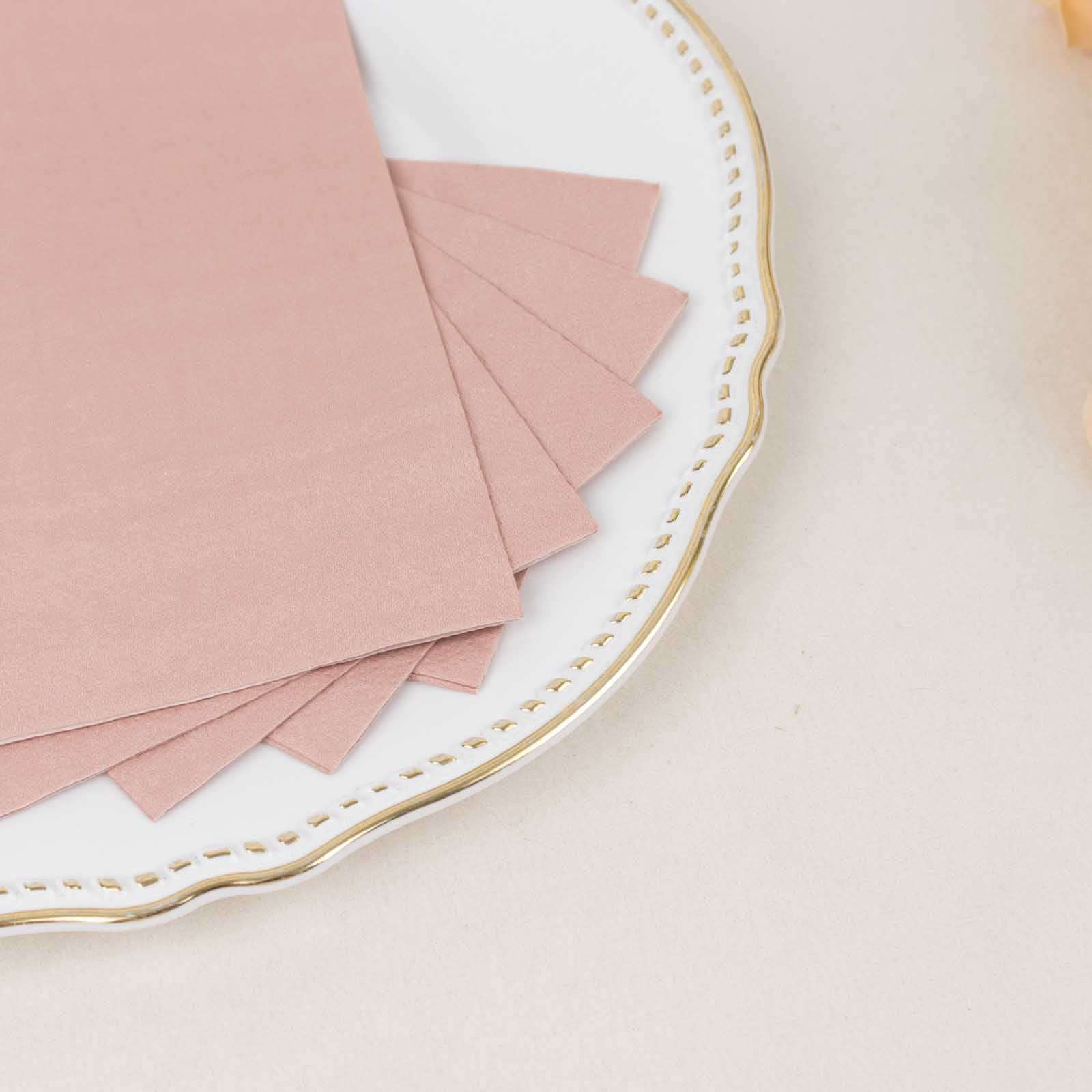 50-Pack Paper Napkins 2-Ply Soft Dusty Rose - Dinner Party Napkins - Image 2