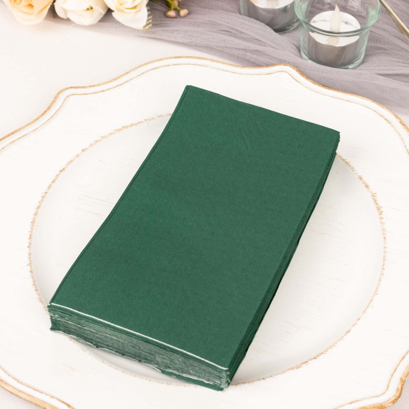 50-Pack Paper Napkins 2-Ply Soft Hunter Emerald Green - Dinner Party Napkins - Image 6