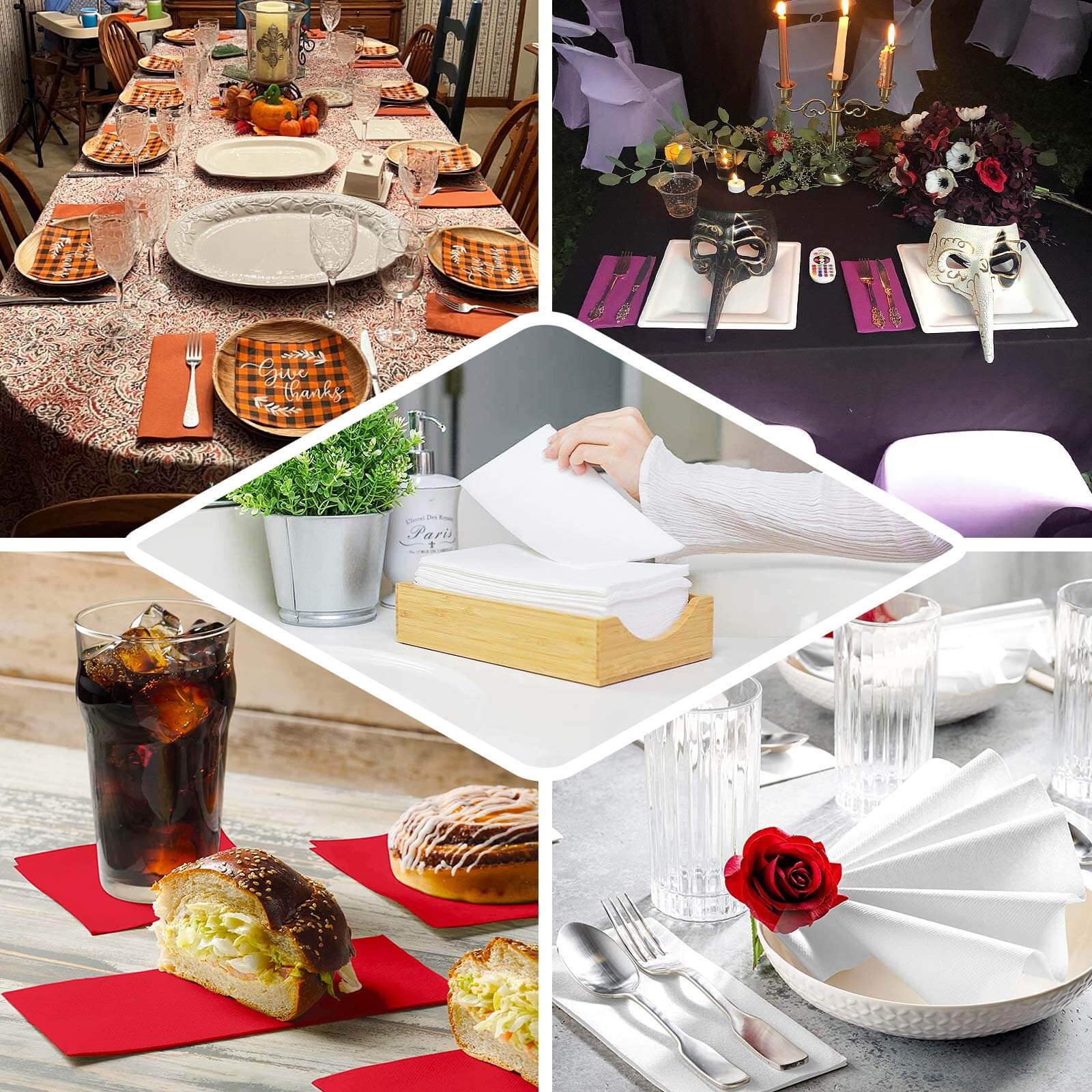 50-Pack Paper Napkins 2-Ply Soft Fuchsia - Dinner Party Napkins - Image 5