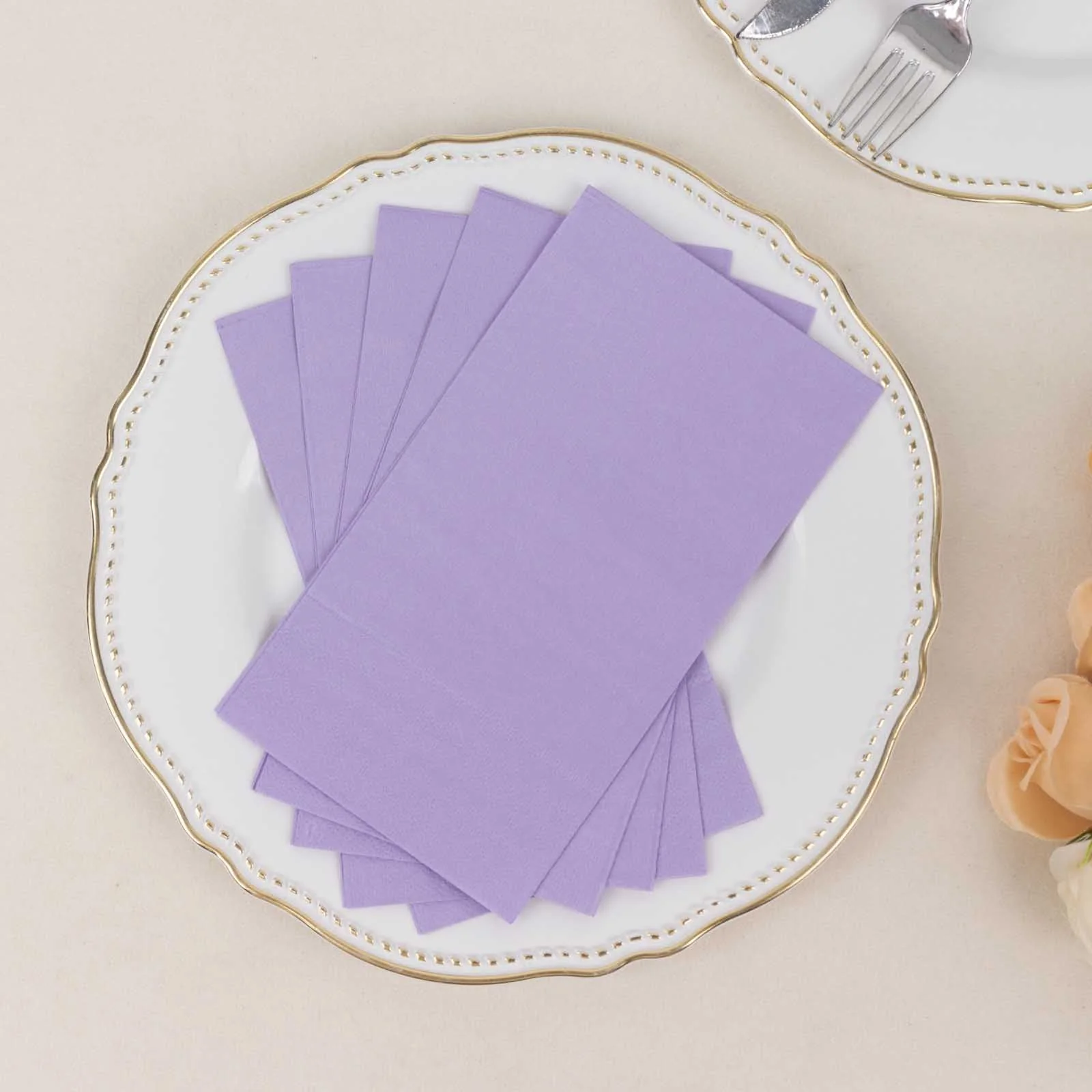 50-Pack Paper Napkins 2-Ply Soft Lavender Lilac - Dinner Party Napkins - Image 2