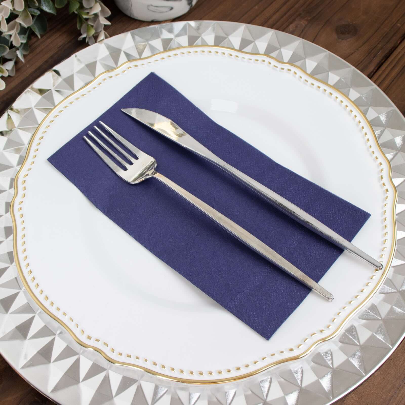 50-Pack Paper Napkins 2-Ply Soft Navy Blue - Dinner Party Napkins - Image 2