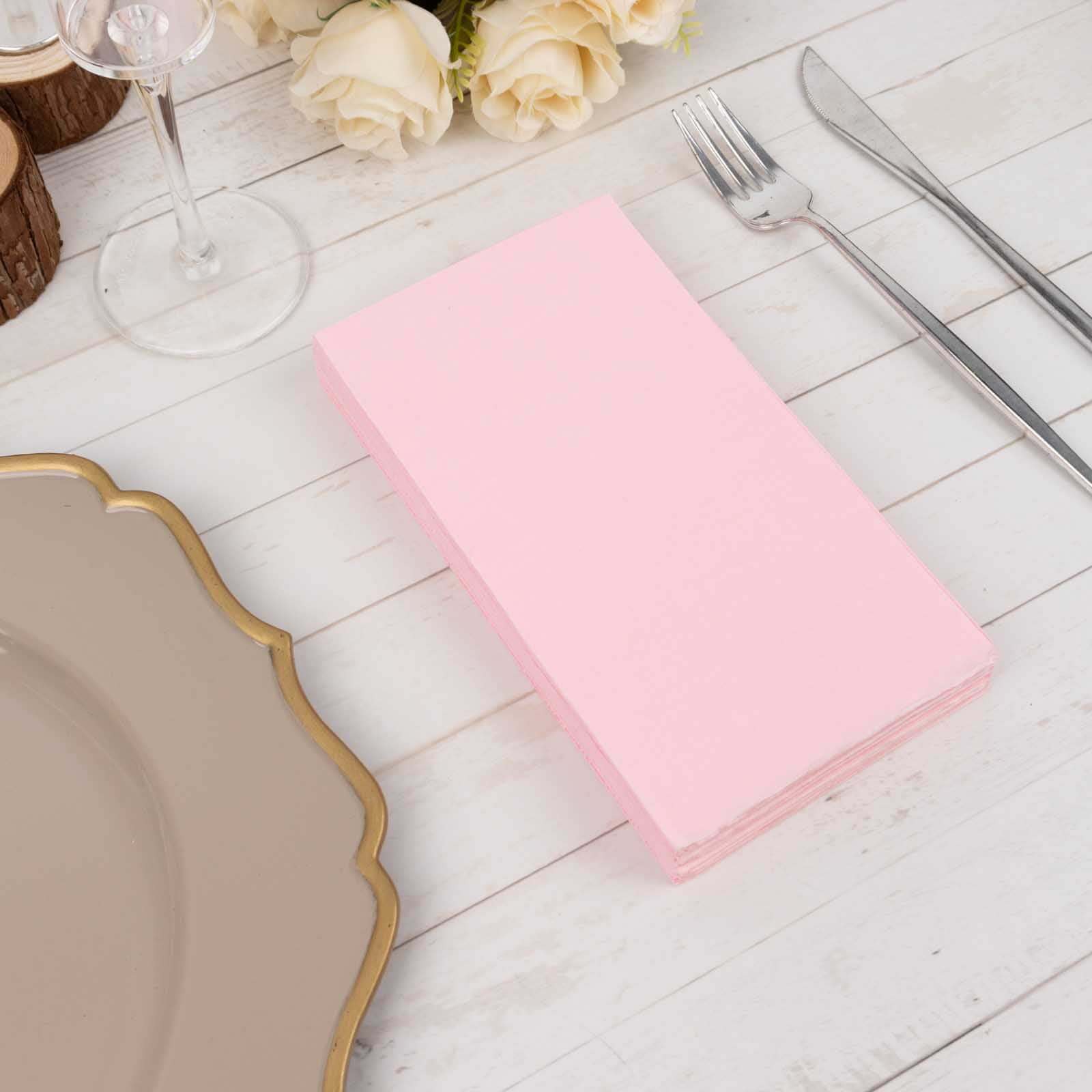 50-Pack Paper Napkins 2-Ply Soft Pink - Dinner Party Napkins - Image 6
