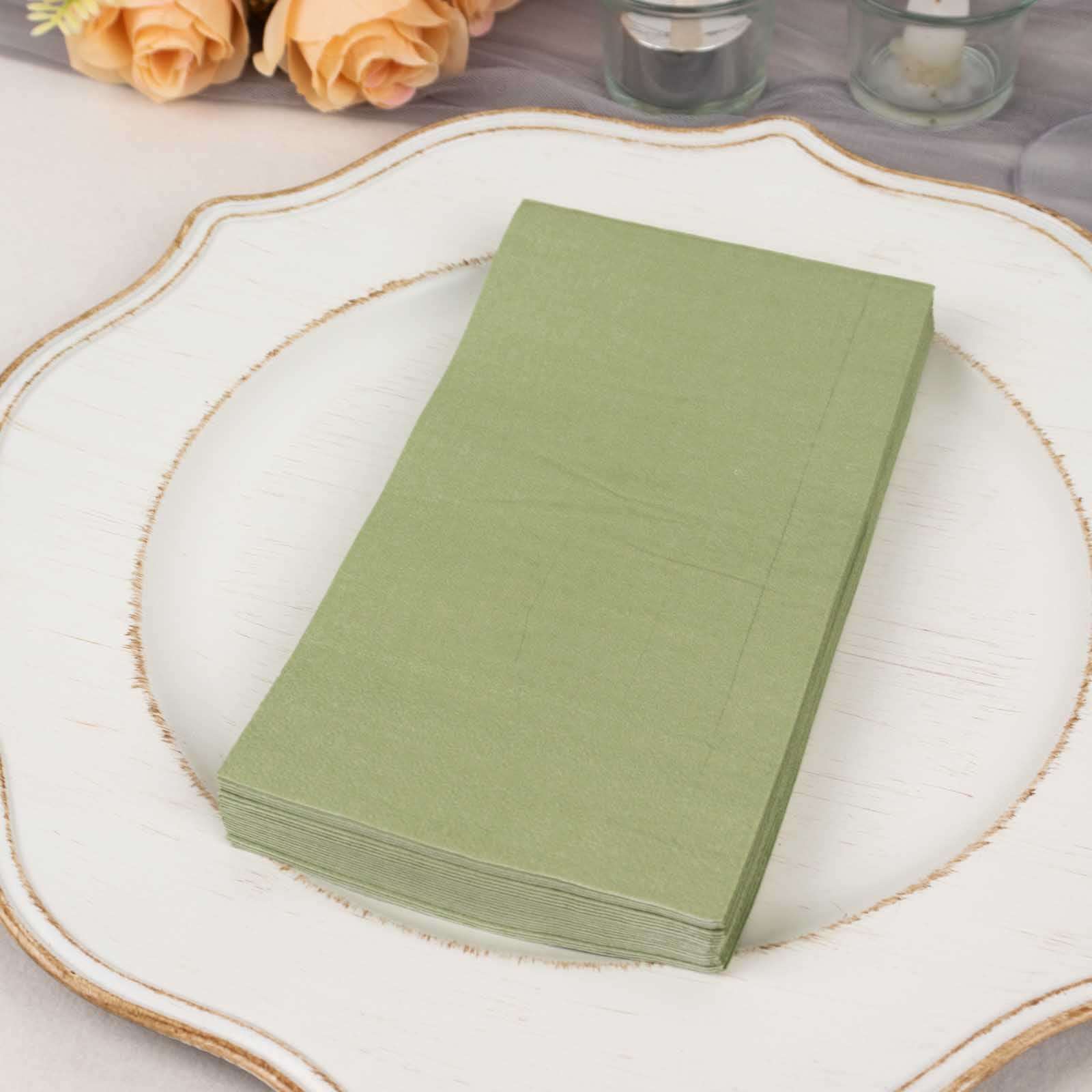 50-Pack Paper Napkins 2-Ply Soft Sage Green - Dinner Party Napkins - Image 5
