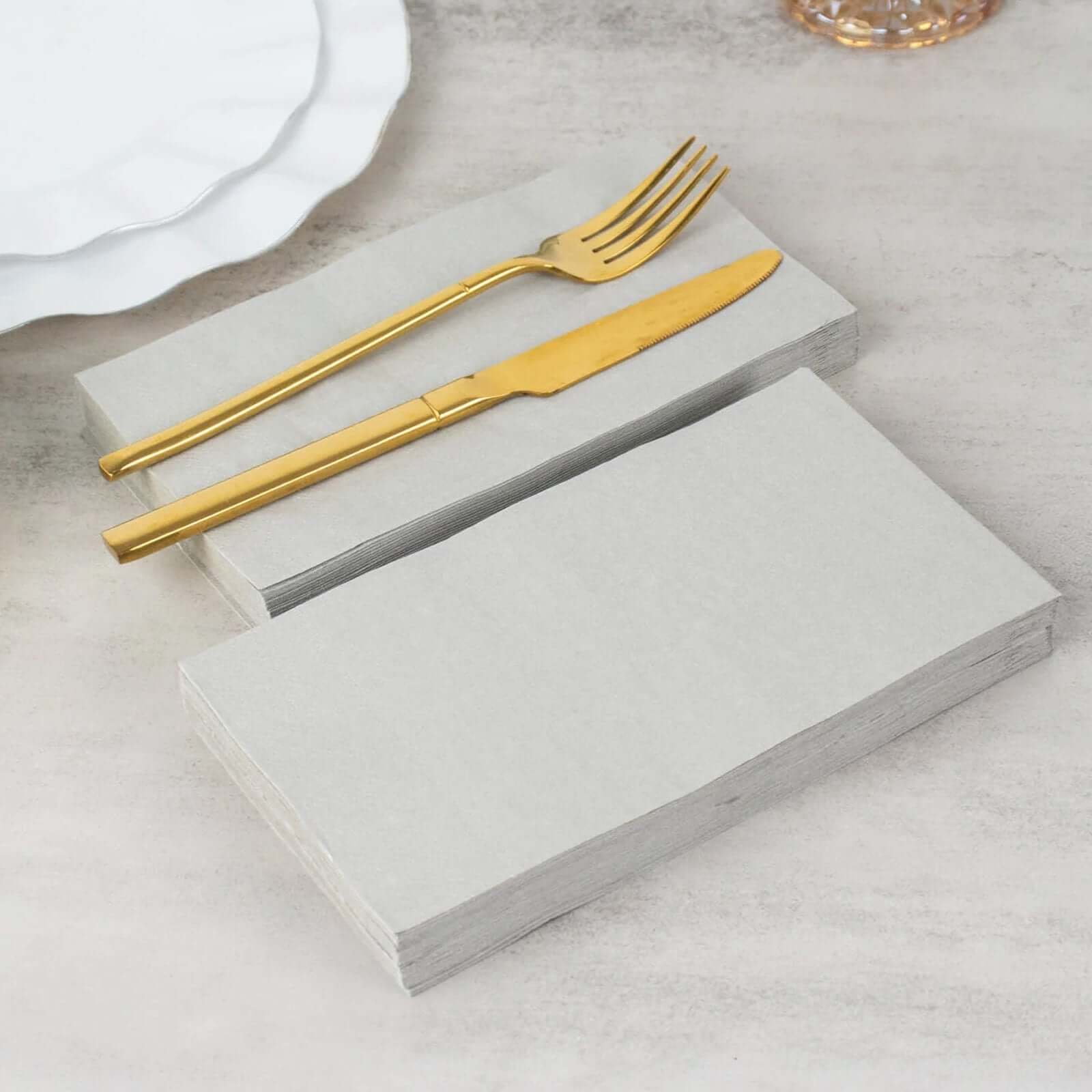 50-Pack Paper Napkins 2-Ply Soft Silver - Dinner Party Napkins - Image 6