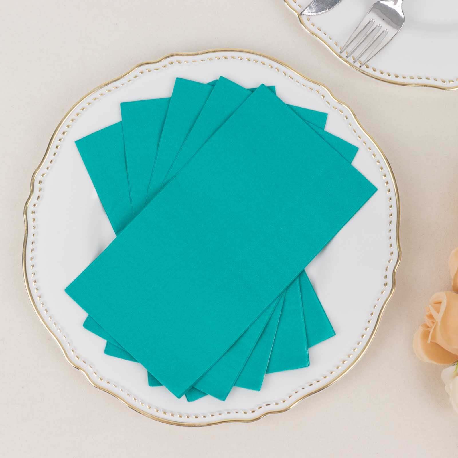 50-Pack Paper Napkins 2-Ply Soft Turquoise - Dinner Party Napkins - Image 2