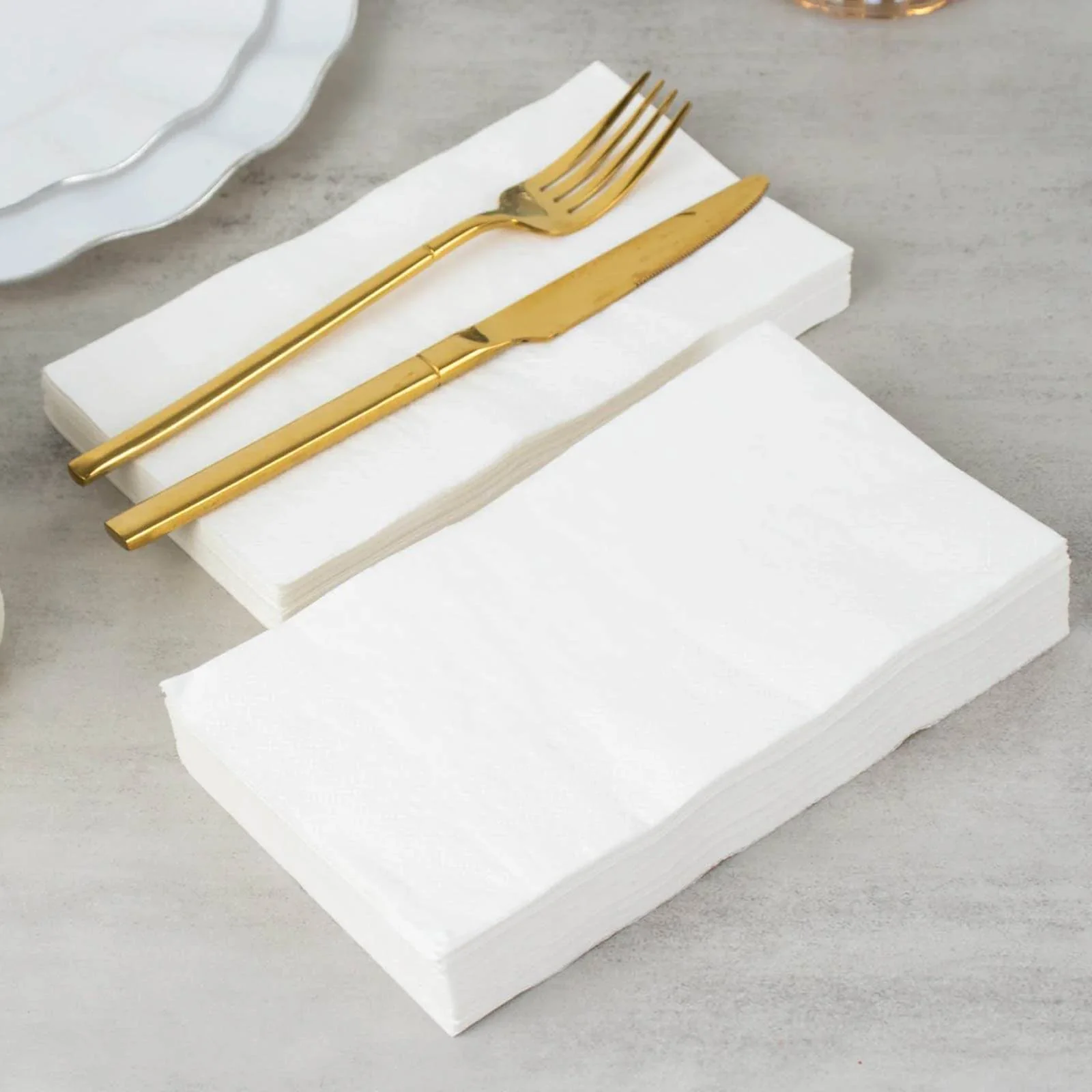 50-Pack Paper Napkins 2-Ply Soft White - Dinner Party Napkins for Wedding Receptions and Cocktails - Image 6