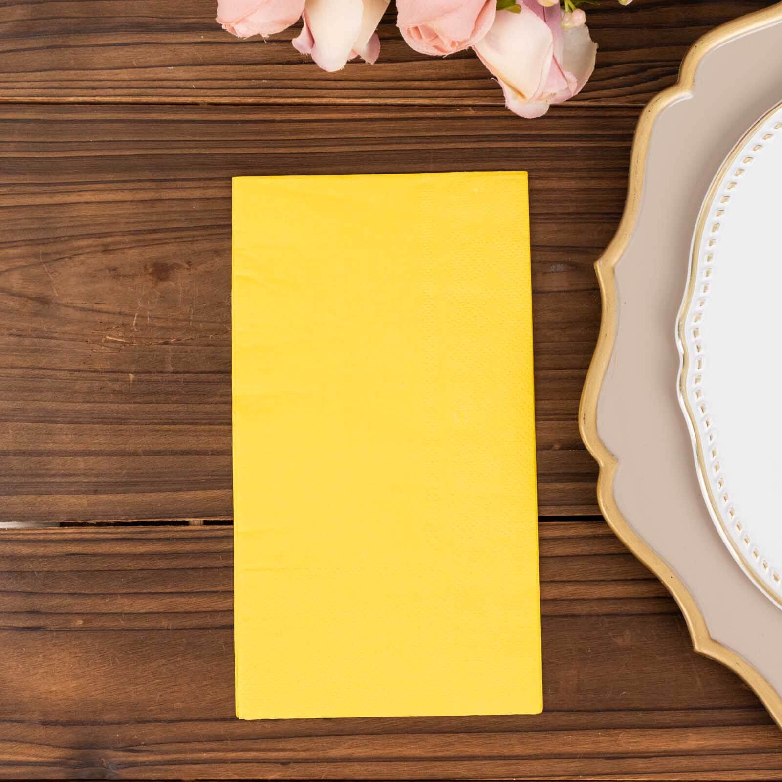 50-Pack Paper Napkins 2-Ply Soft Yellow - Dinner Party Napkins - Image 7