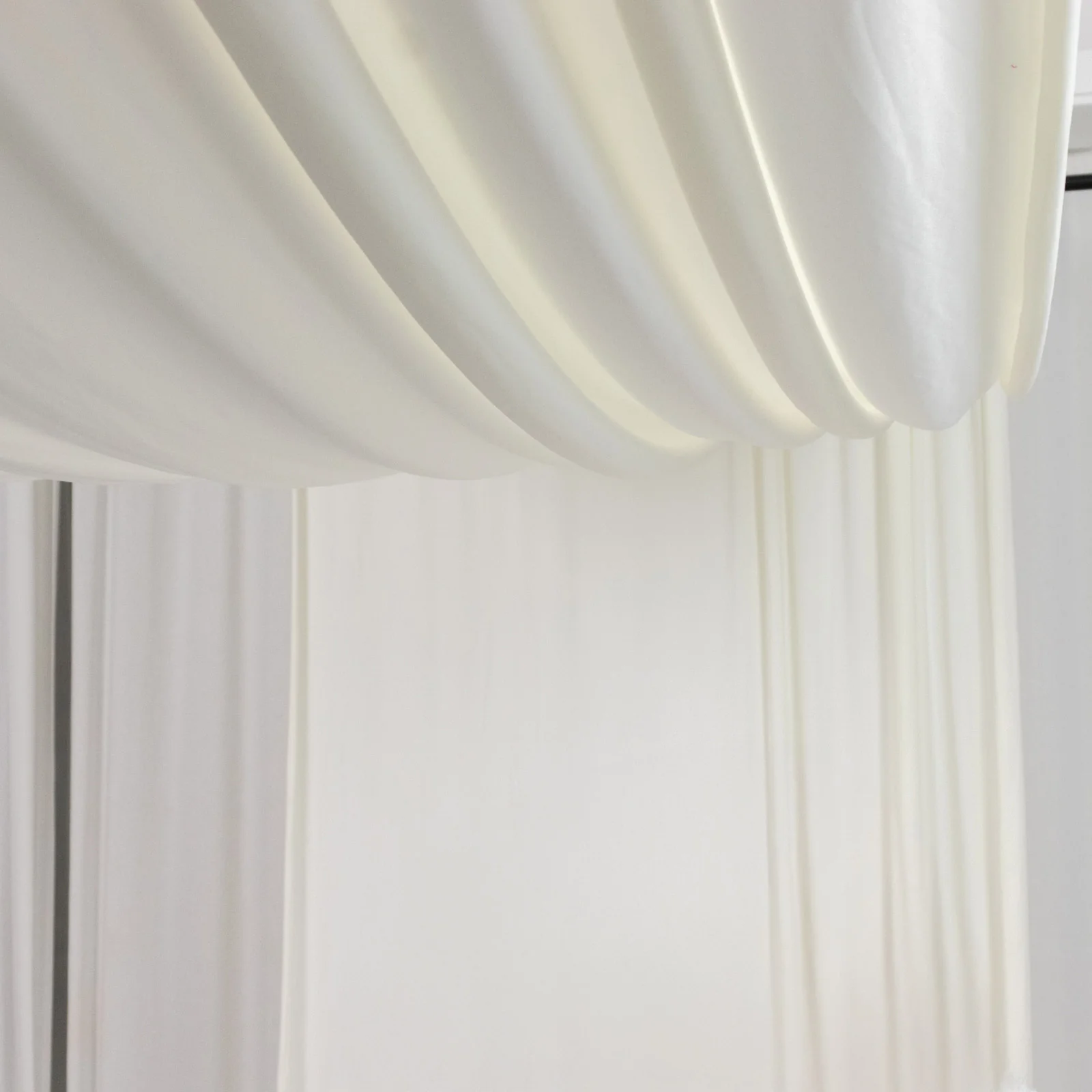 Ivory 4-Way Stretch Spandex Backdrop Curtain, Wrinkle-Free Event Drapes with Rod Pockets - 5ft x 20ft - Image 7