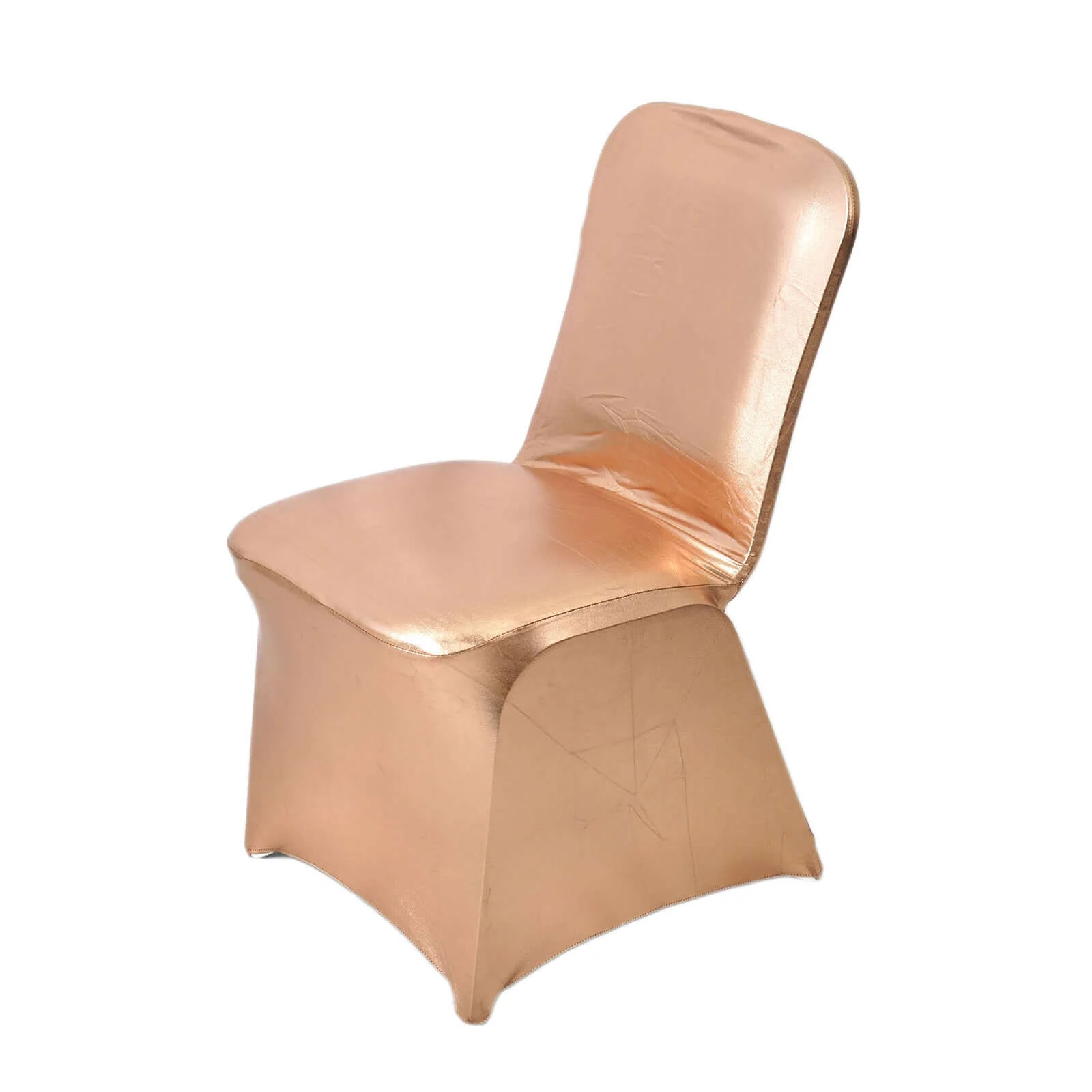 Spandex Banquet Chair Cover Metallic Rose Gold - Glittering Premium Fitted Design - Image 15