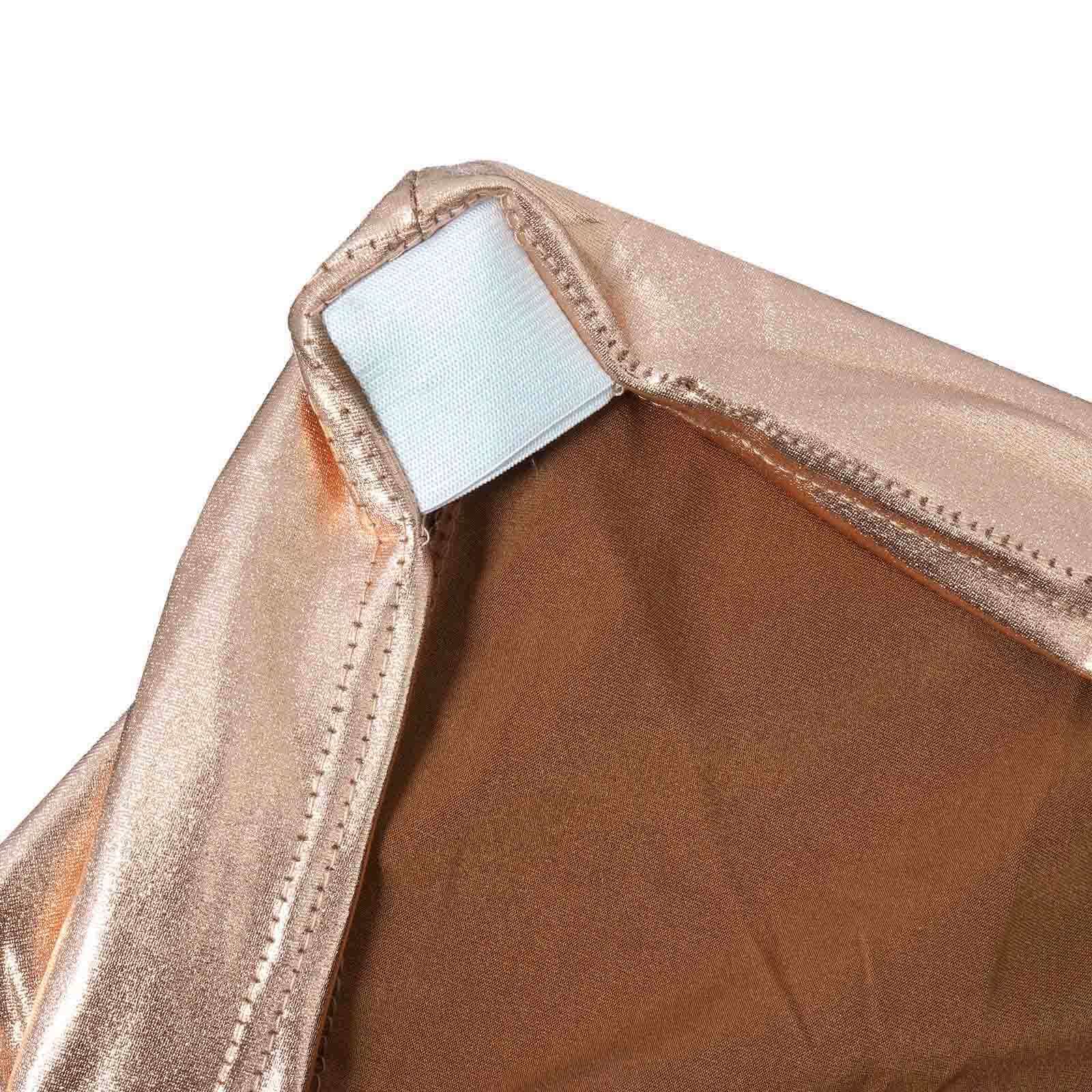 Spandex Banquet Chair Cover Metallic Rose Gold - Glittering Premium Fitted Design - Image 18