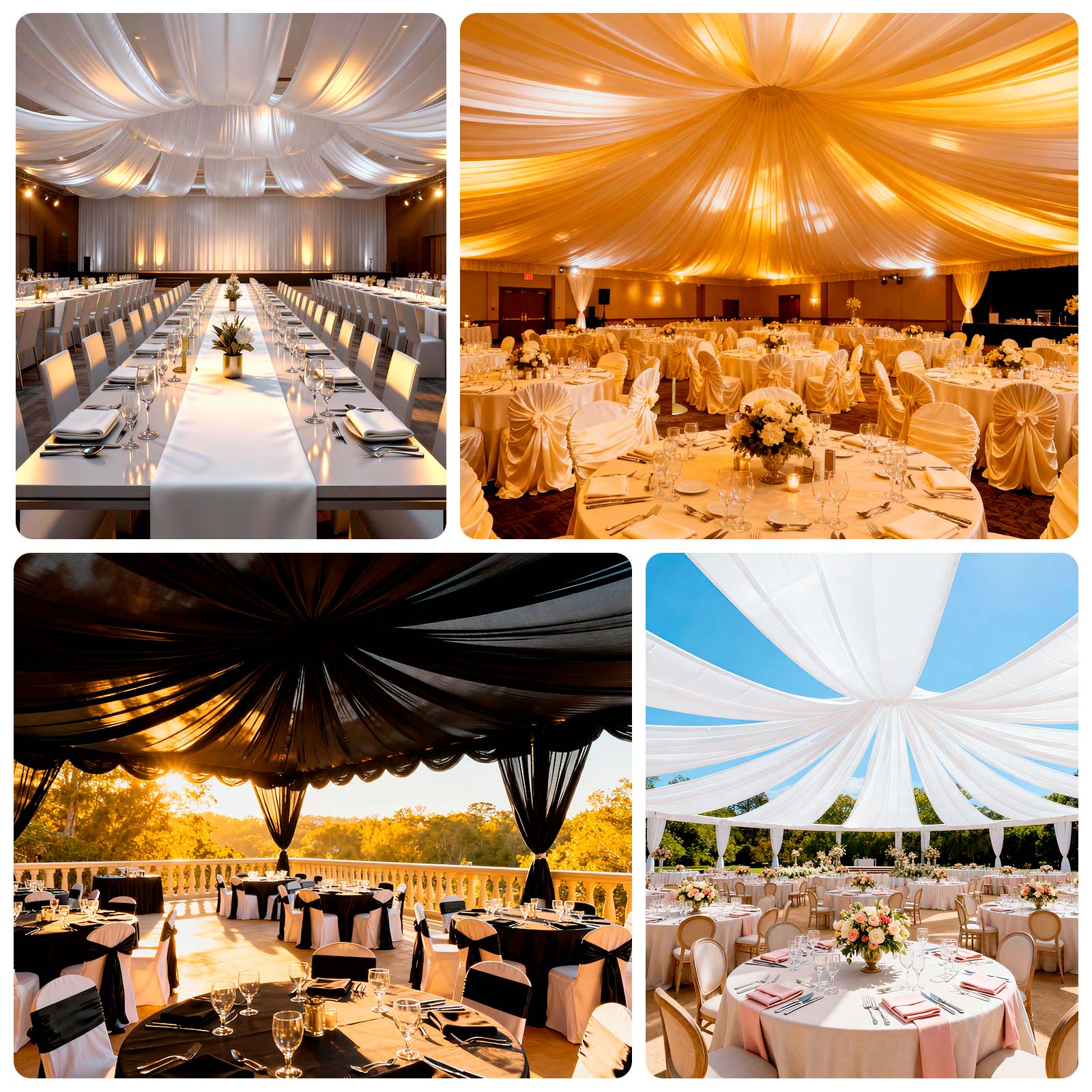 Spandex Ceiling Drape Panel – Black, 5ft x 32ft Wrinkle-Free 4-Way Stretch Fabric, Extra-Long Curtain for Event Ceiling or Backdrop Décor - Image 5