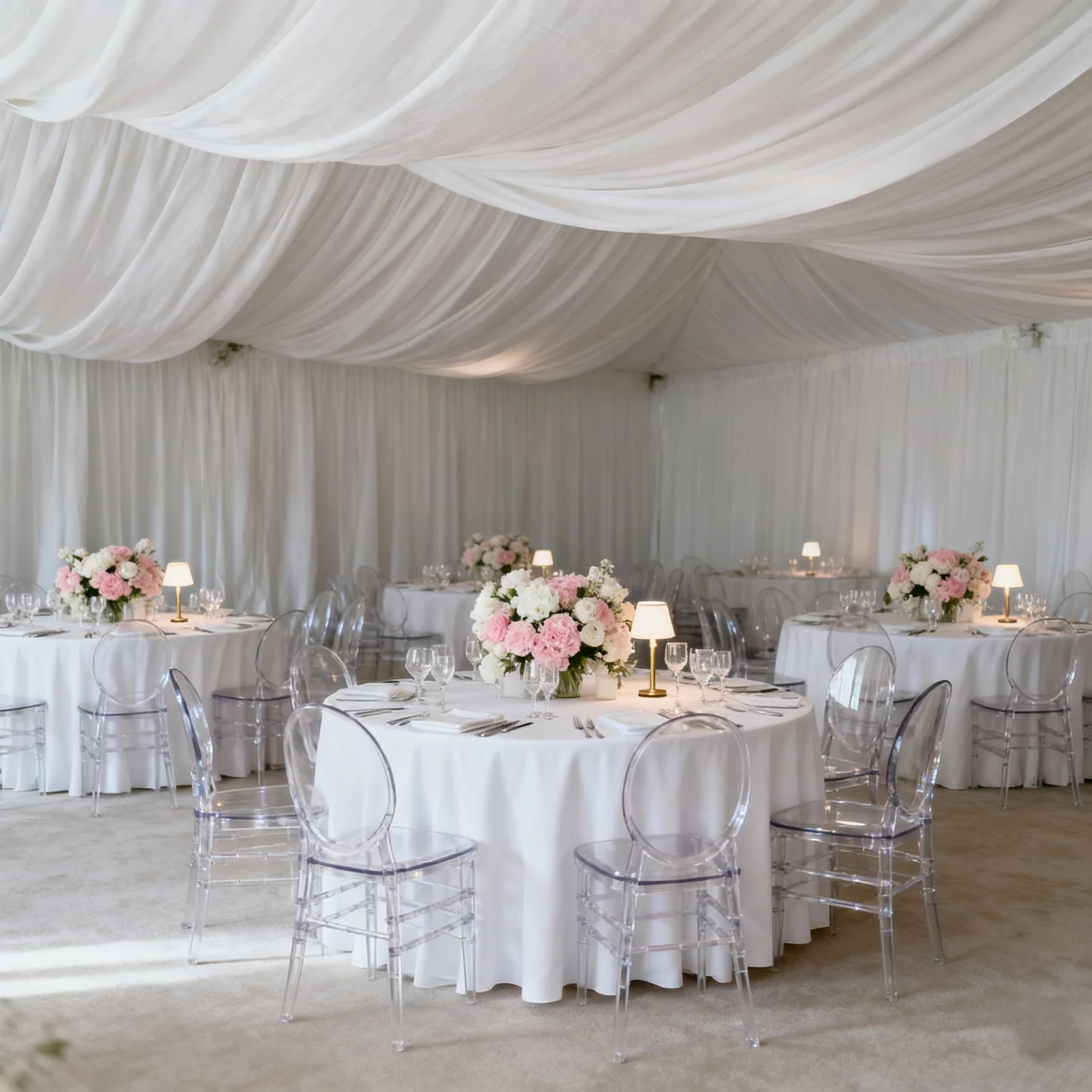 Spandex Ceiling Drape Panel – White, 5ft x 32ft Wrinkle-Free 4-Way Stretch Fabric, Extra-Long Curtain for Event Ceiling or Backdrop Décor - Image 3