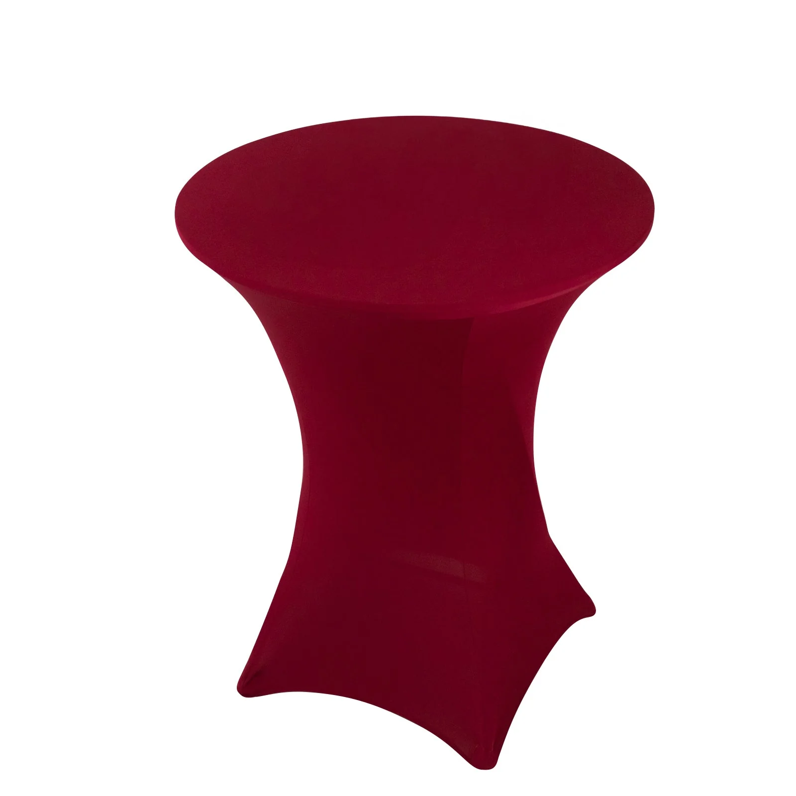 Spandex Cocktail Table Cover 36" Round Burgundy High Top Tables - Easy to Maintain Stretch Fitted Highboy Tablecloth - Image 3