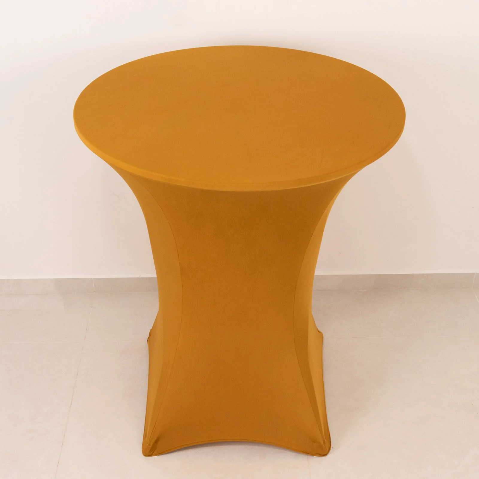 Spandex Cocktail Table Cover 36" Round Gold High Top Tables - Easy to Maintain Stretch Fitted Highboy Tablecloth - Image 2