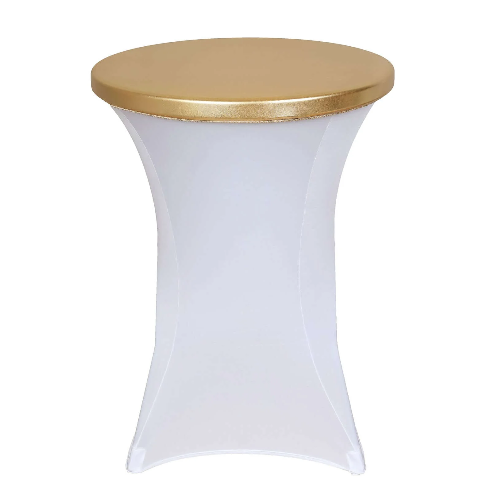 Spandex Cocktail Table Top Cover Fitted Metallic Gold - Stretchy, Durable & Easy to Clean - Image 6