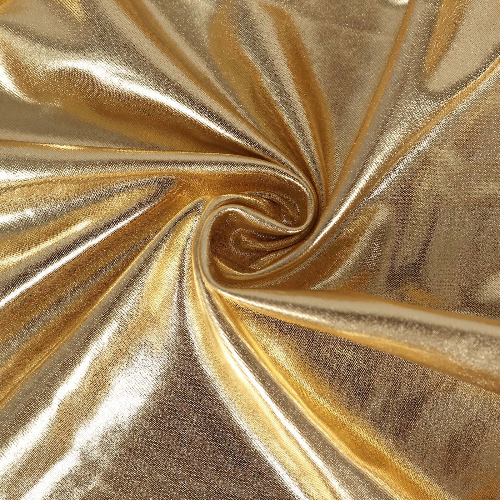 Spandex Cocktail Table Top Cover Fitted Metallic Gold - Stretchy, Durable & Easy to Clean - Image 8