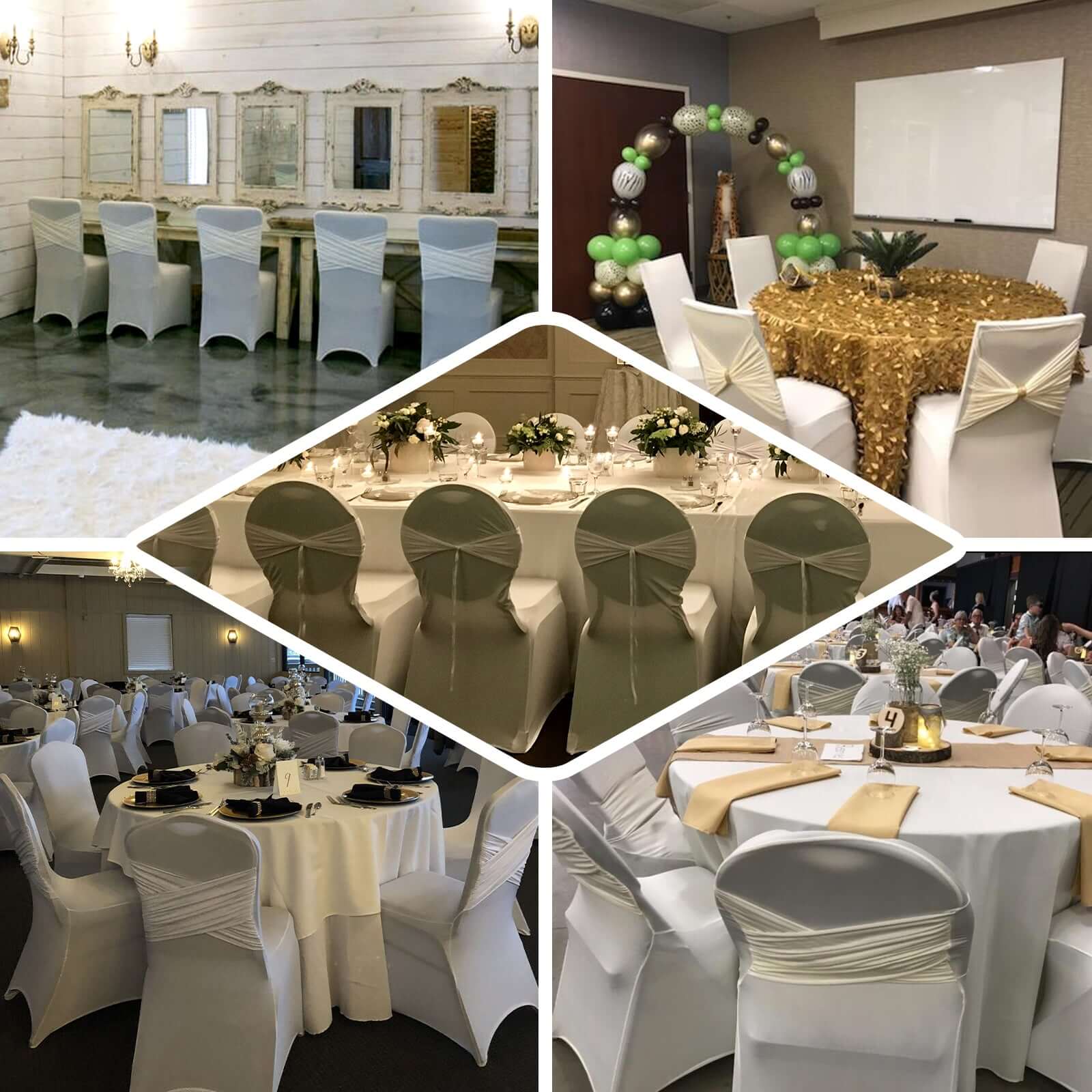 Spandex Fitted Banquet Chair Cover 180GSM White Madrid Style - Durable Stretch Design for Events - Image 4