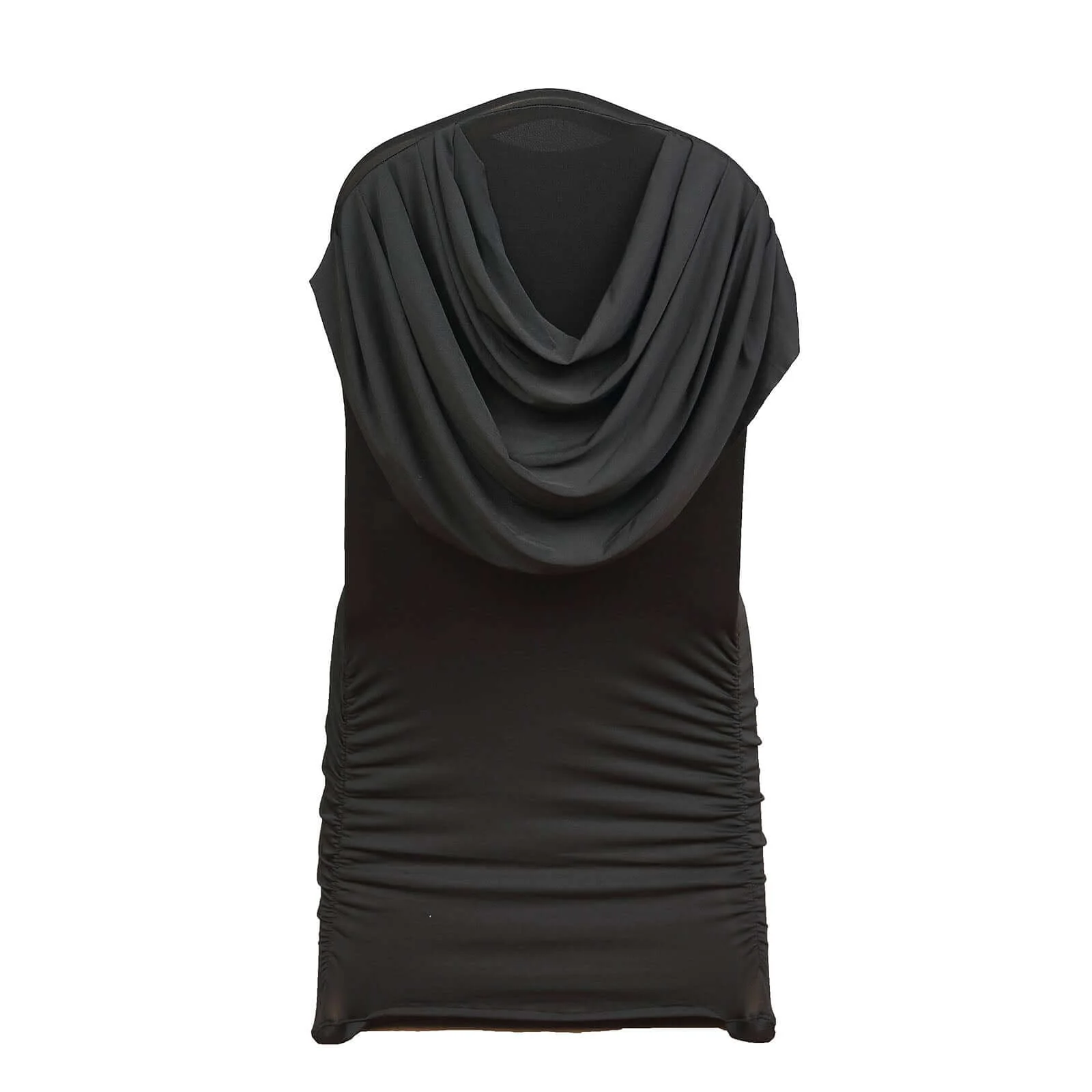 Spandex Fitted Banquet Chair Cover Black with Ruched Swag Back and Foot Pockets - Durable Slip-On Slipcover - Image 6
