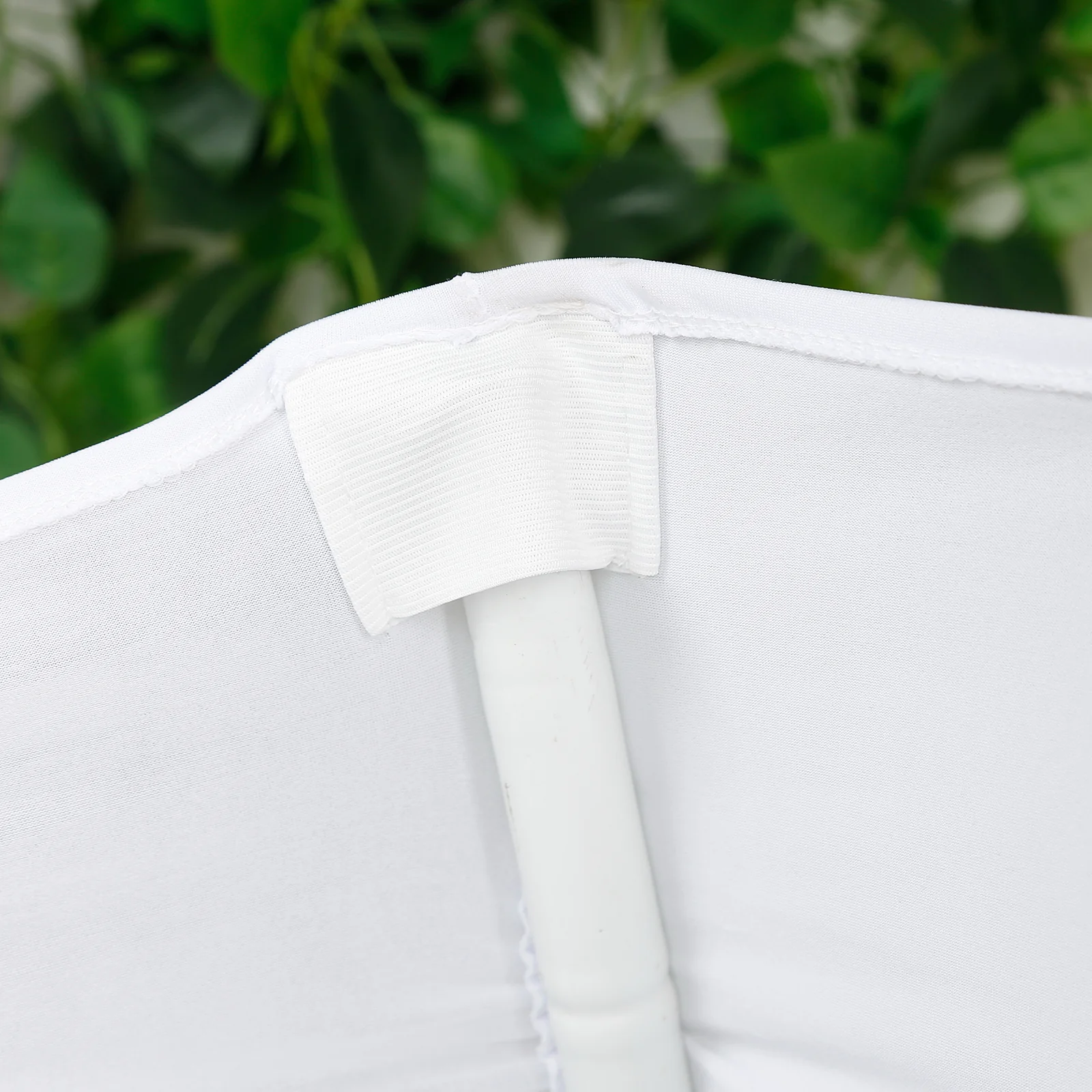 Spandex Fitted Folding Chair Cover White with Ruched Swag Back and Foot Pockets – Durable Stretch Slipcover - Image 8