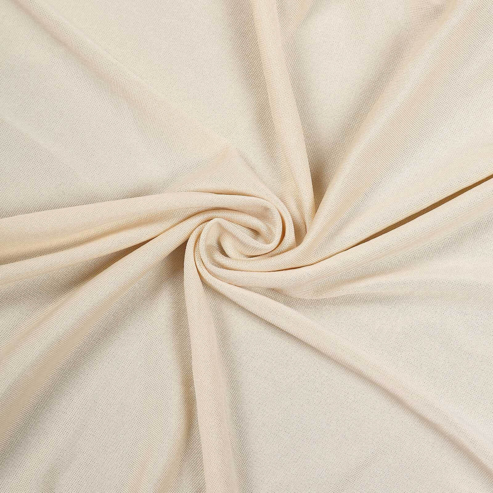 Spandex Round Cocktail Table Cover 30" Beige for High Top Tables - Easy to Maintain Stretch Fitted Highboy Tablecloth - Image 8