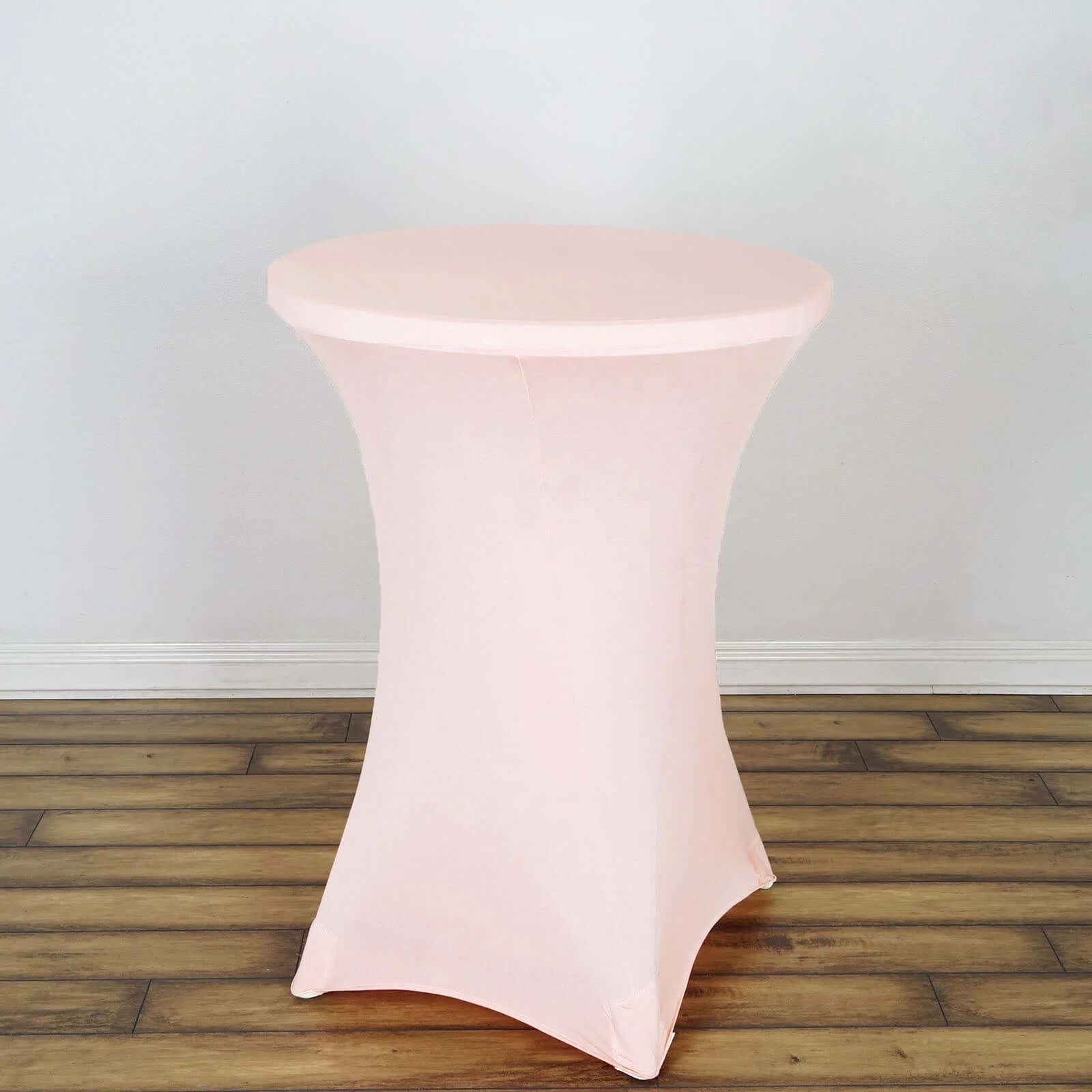 Spandex Round Cocktail Table Cover 30" Blush for High Top Tables - Easy to Maintain Stretch Fitted Highboy Tablecloth