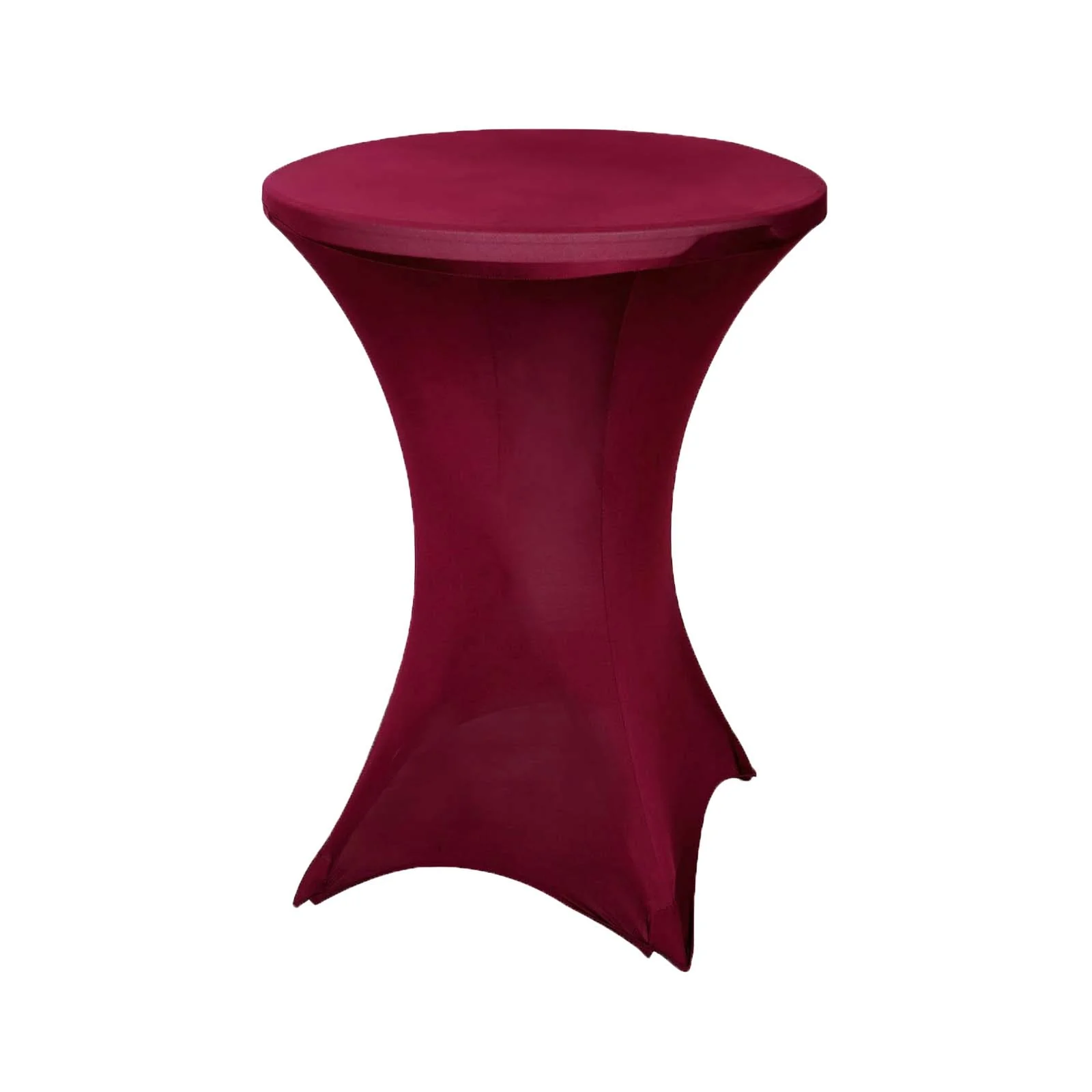 Spandex Round Cocktail Table Cover 30" Burgundy for High Top Tables - Easy to Maintain Stretch Fitted Highboy Tablecloth - Image 5