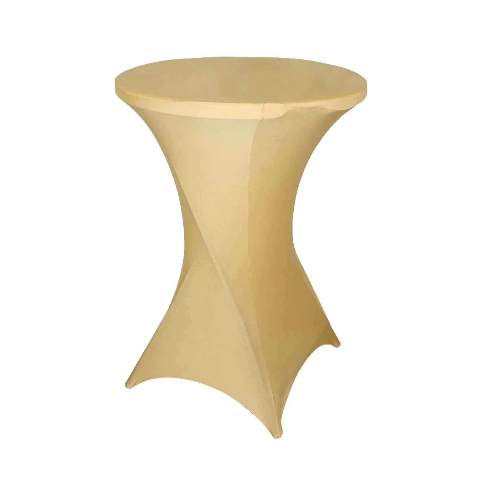 Spandex Round Cocktail Table Cover 30" Champagne for High Top Tables - Easy to Maintain Stretch Fitted Highboy Tablecloth - Image 5