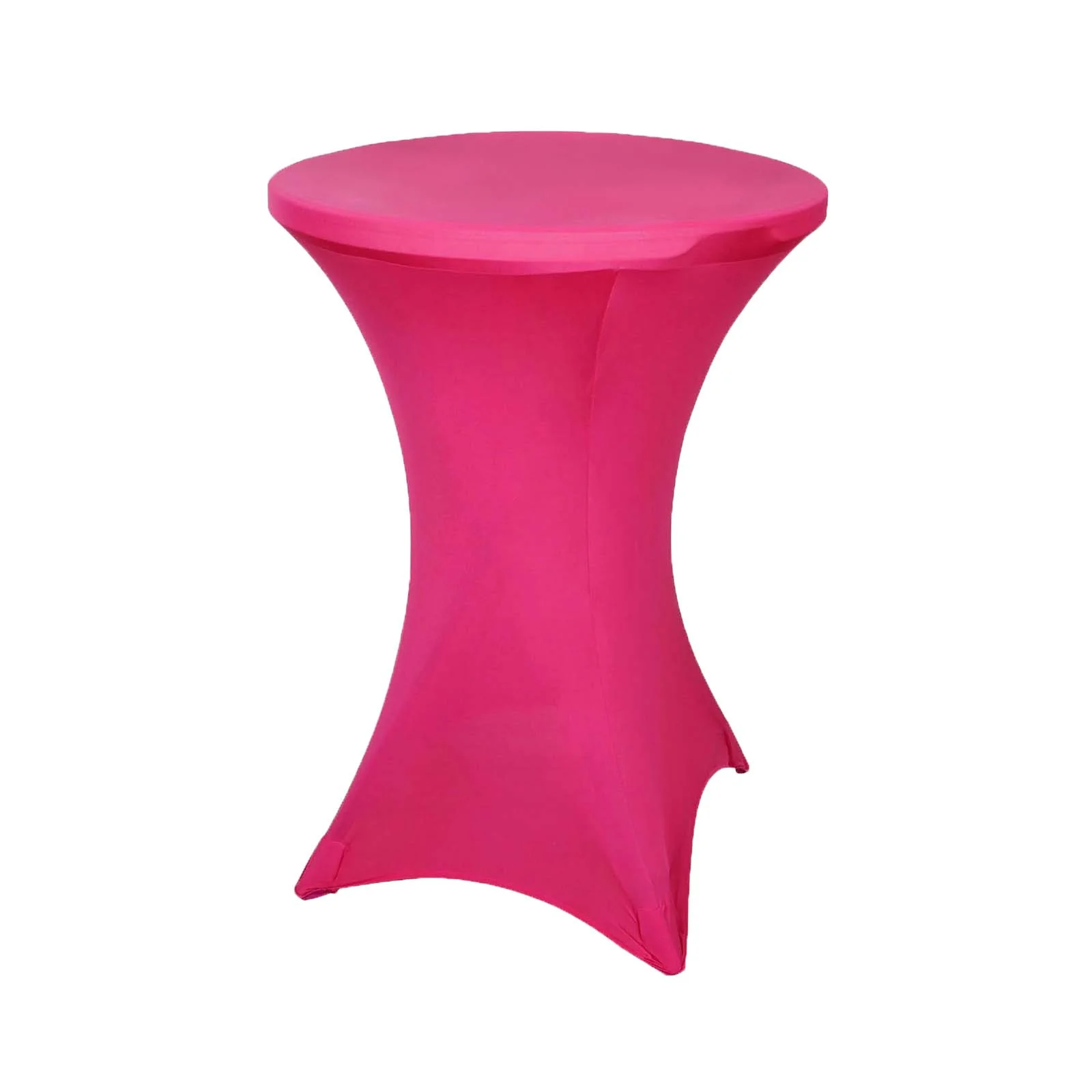 Spandex Round Cocktail Table Cover 30" Fuchsia for High Top Tables - Easy to Maintain Stretch Fitted Highboy Tablecloth - Image 5