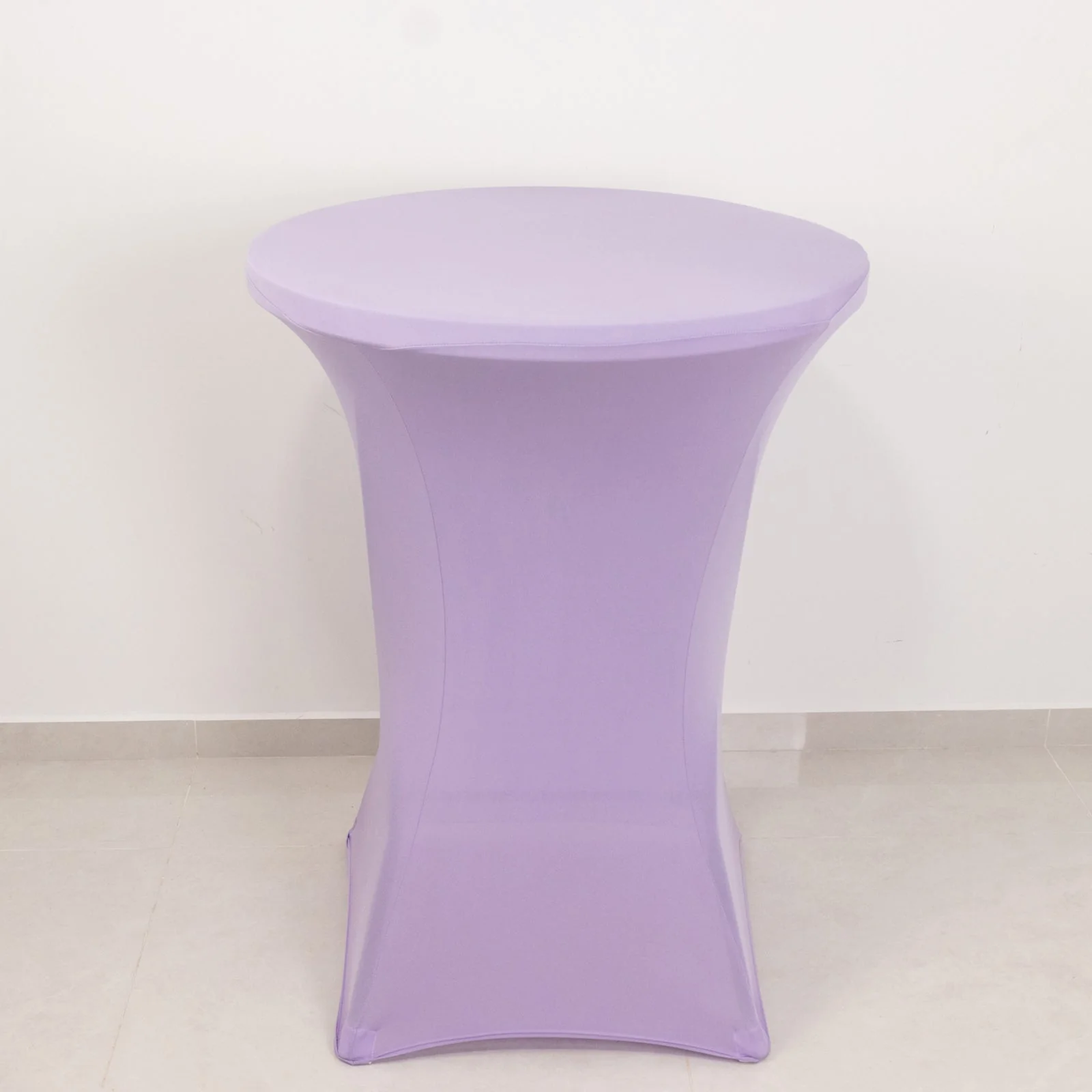 Spandex Round Cocktail Table Cover 30" Lavender Lilac for High Top Tables - Easy to Maintain Stretch Fitted Highboy Tablecloth