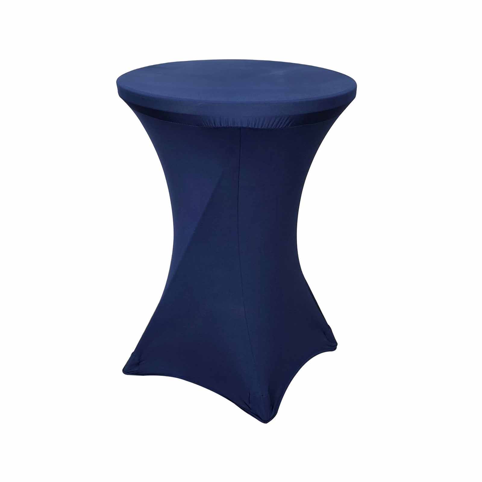 Spandex Round Cocktail Table Cover 30" Navy Blue for High Top Tables - Easy to Maintain Stretch Fitted Highboy Tablecloth - Image 5