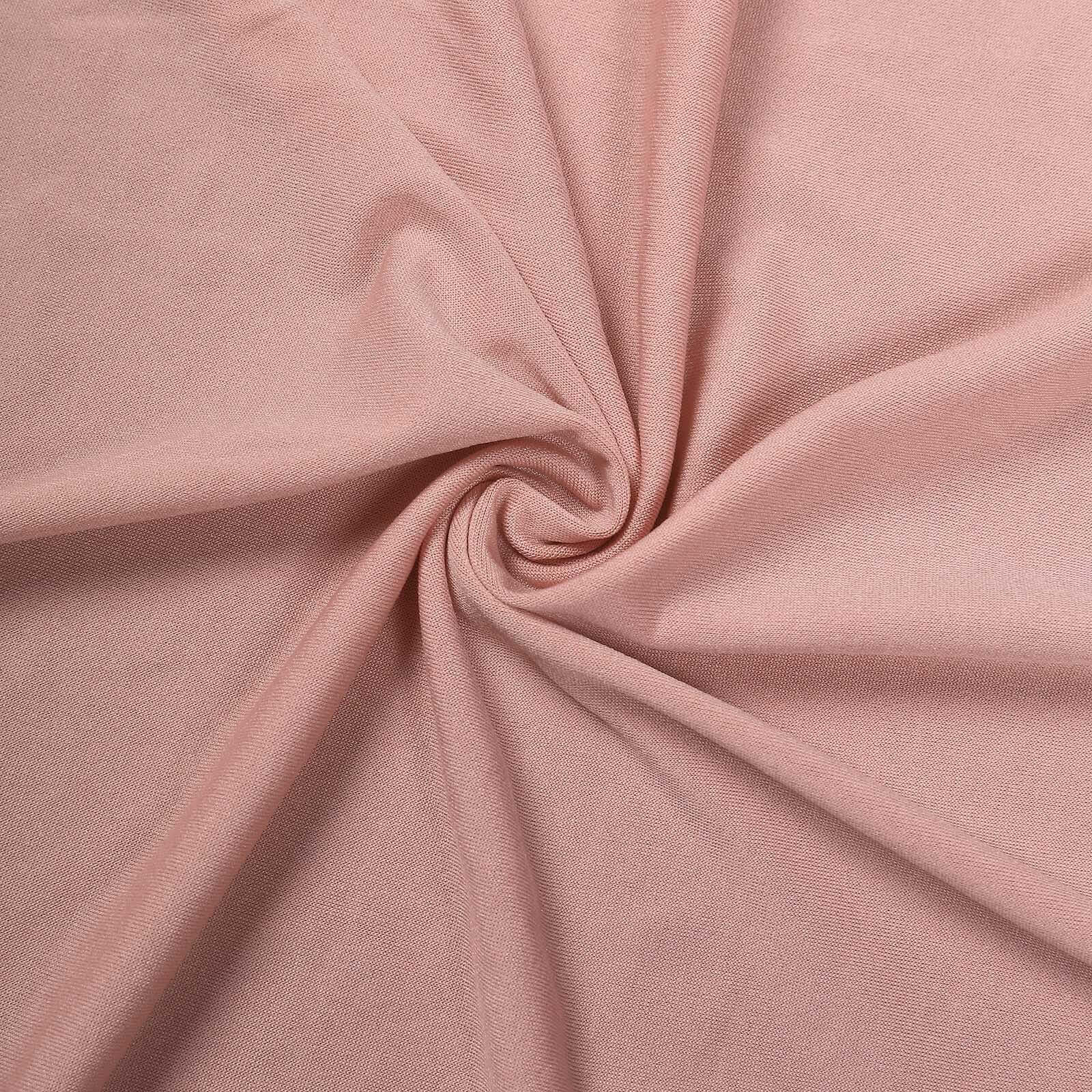 Spandex Round Cocktail Table Cover Skirt 30" Dusty Rose With Natural Wavy Drapes - Image 11