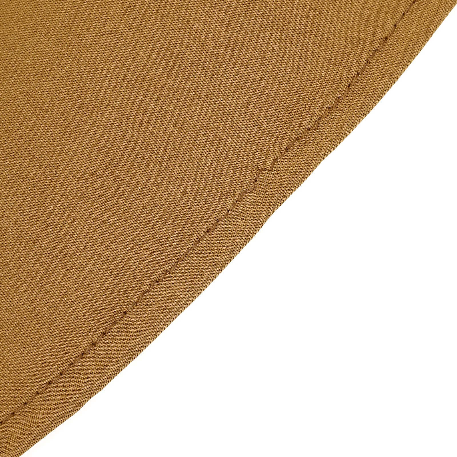 Spandex Round Cocktail Table Cover Skirt 30" Gold With Natural Wavy Drapes - Image 11