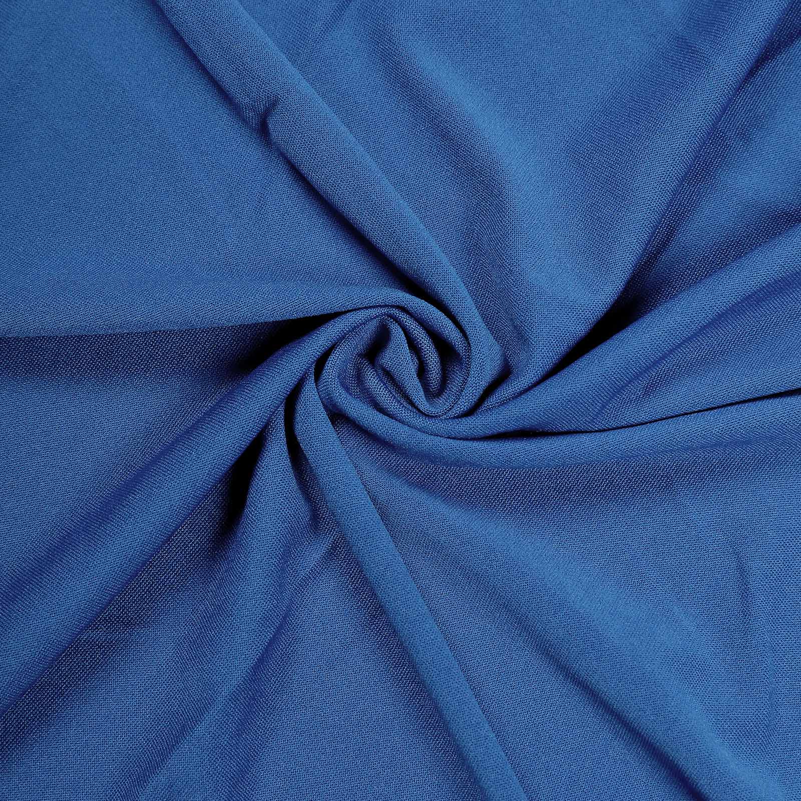 Spandex Round Cocktail Table Cover Skirt 30" Royal Blue With Natural Wavy Drapes - Image 11