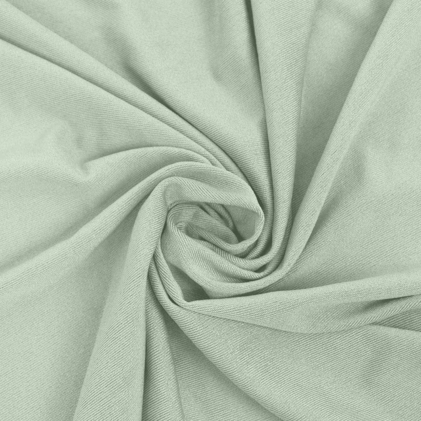 Spandex Round Cocktail Table Cover Skirt 30" Sage Green With Natural Wavy Drapes - Image 8