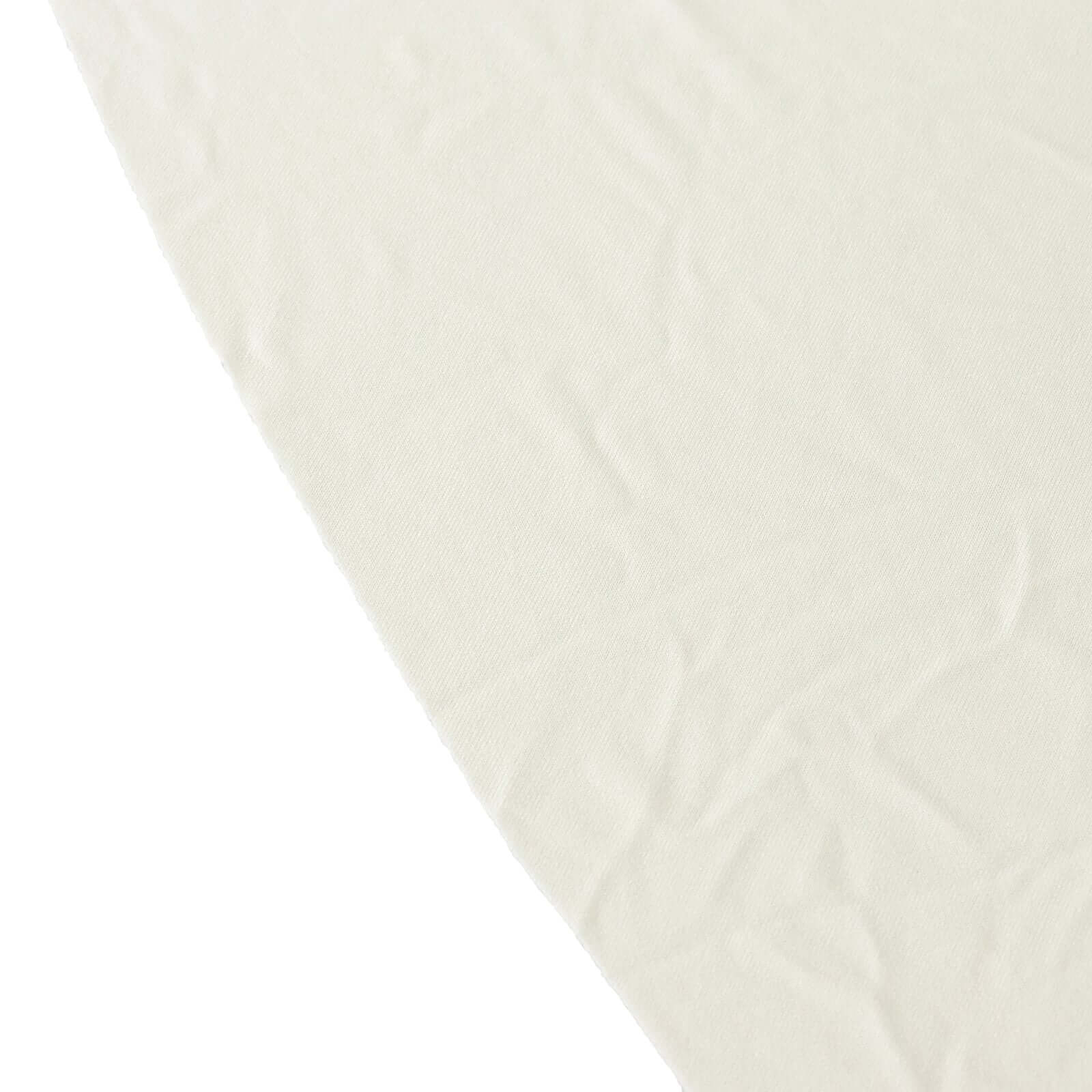 Spandex Round Tablecloth 5ft Ivory - Classy Table Cover Skirt with Ruffles - Image 6