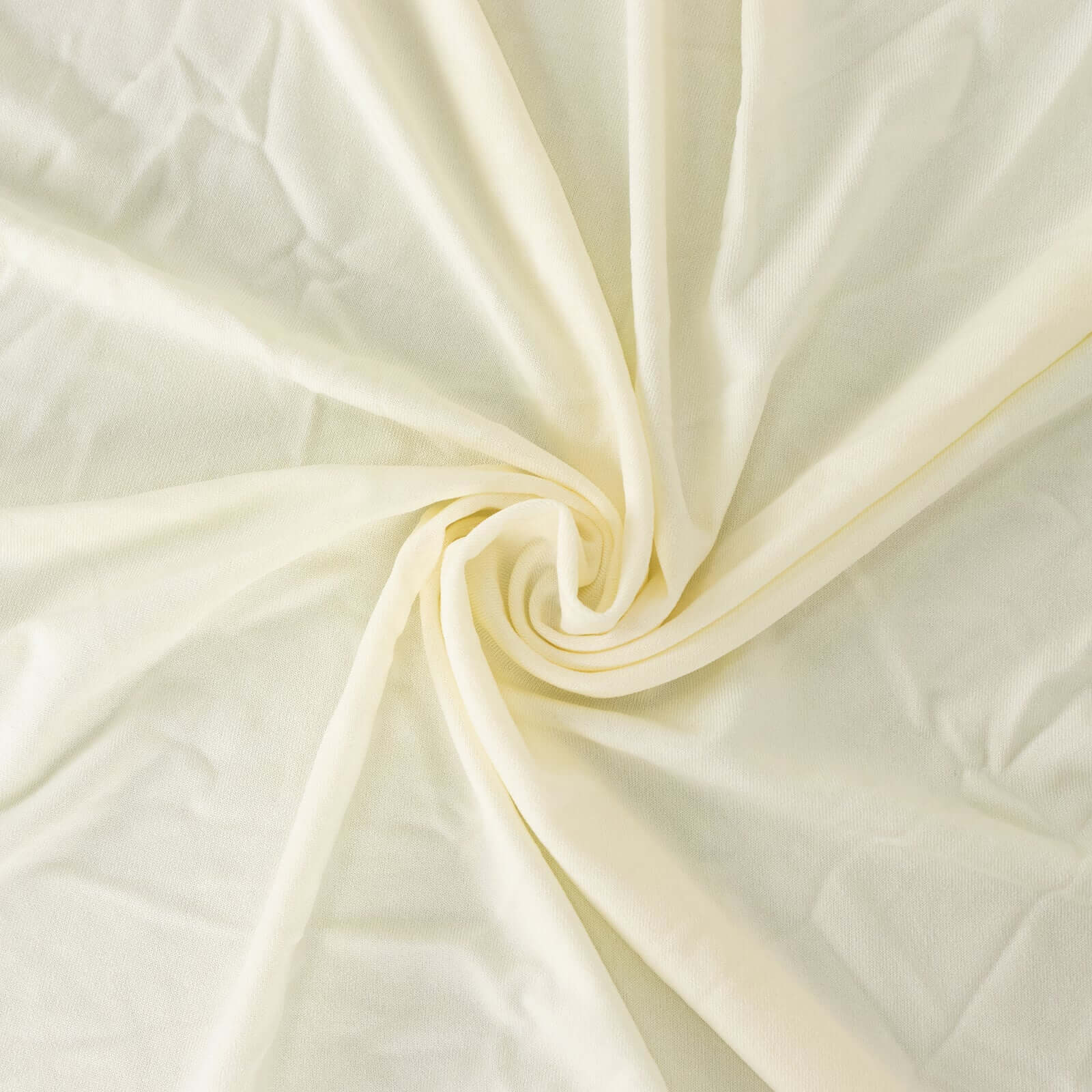 Spandex Round Tablecloth 6ft Ivory - Classy Table Cover Skirt with Ruffles - Image 8