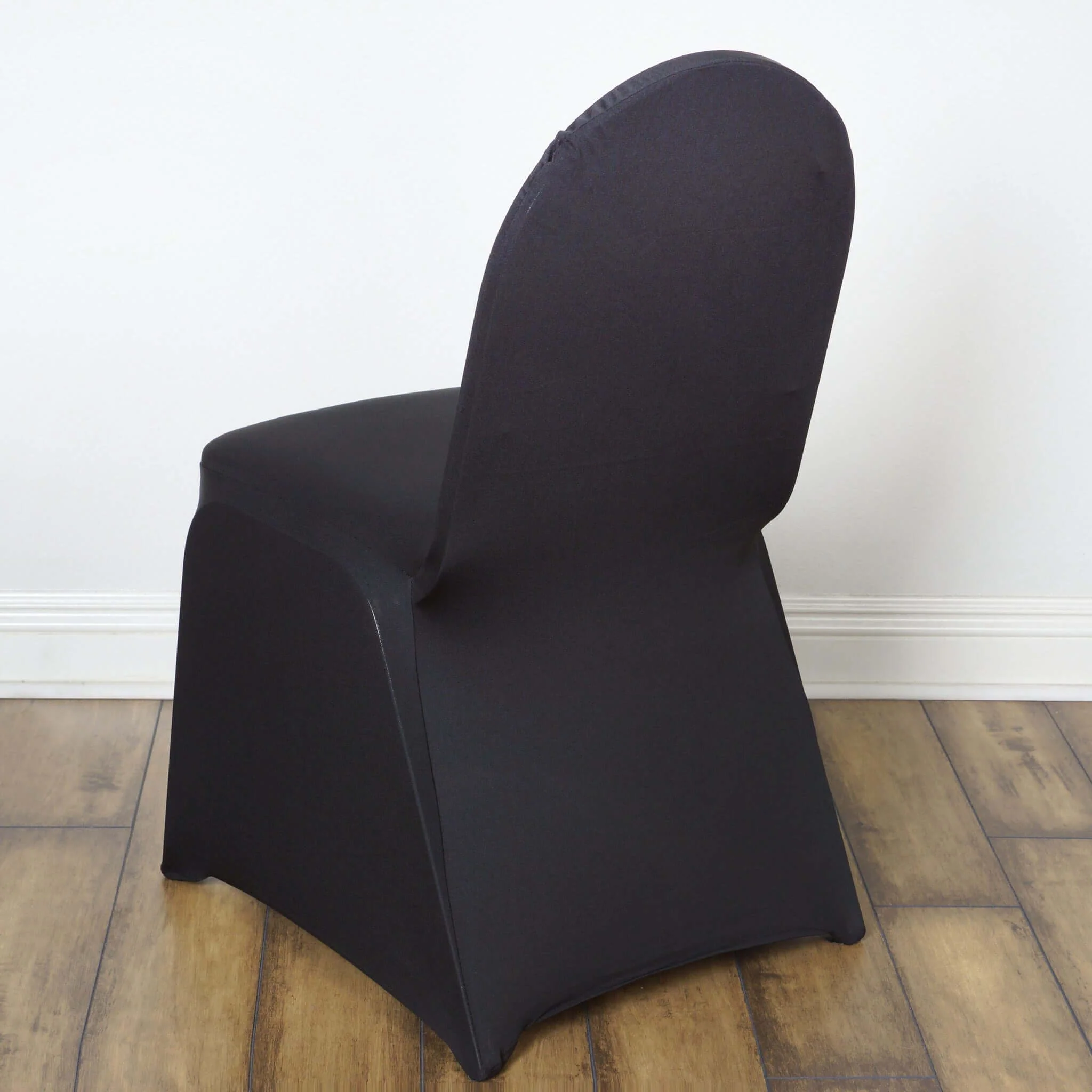 Spandex Stretch Fitted Banquet Chair Cover 160GSM Black - Durable Slip-On Slipcover for Weddings & Events - Image 2