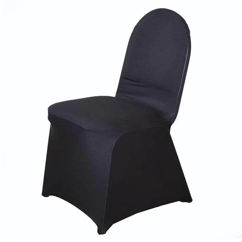 Spandex Stretch Fitted Banquet Chair Cover 160GSM Black - Durable Slip-On Slipcover for Weddings & Events - Image 7