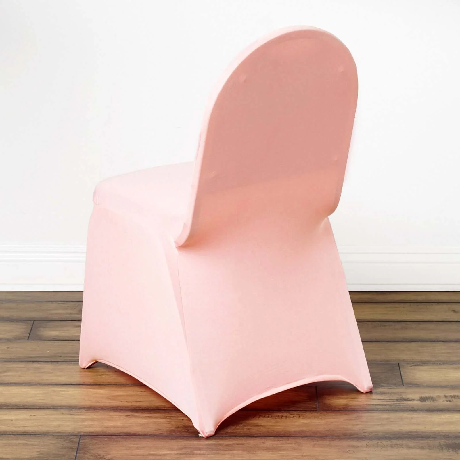 Spandex Stretch Fitted Banquet Chair Cover 160GSM Blush - Durable Slip-On Slipcover - Image 2