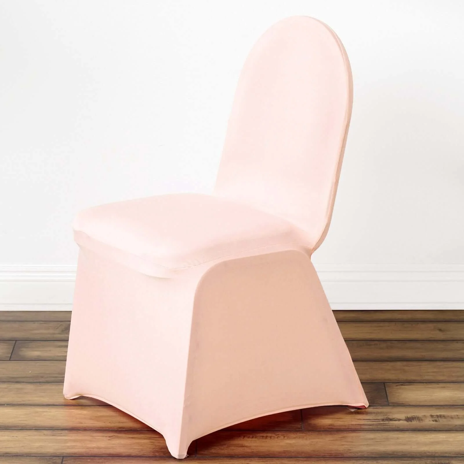 Spandex Stretch Fitted Banquet Chair Cover 160GSM Blush - Durable Slip-On Slipcover - Image 3