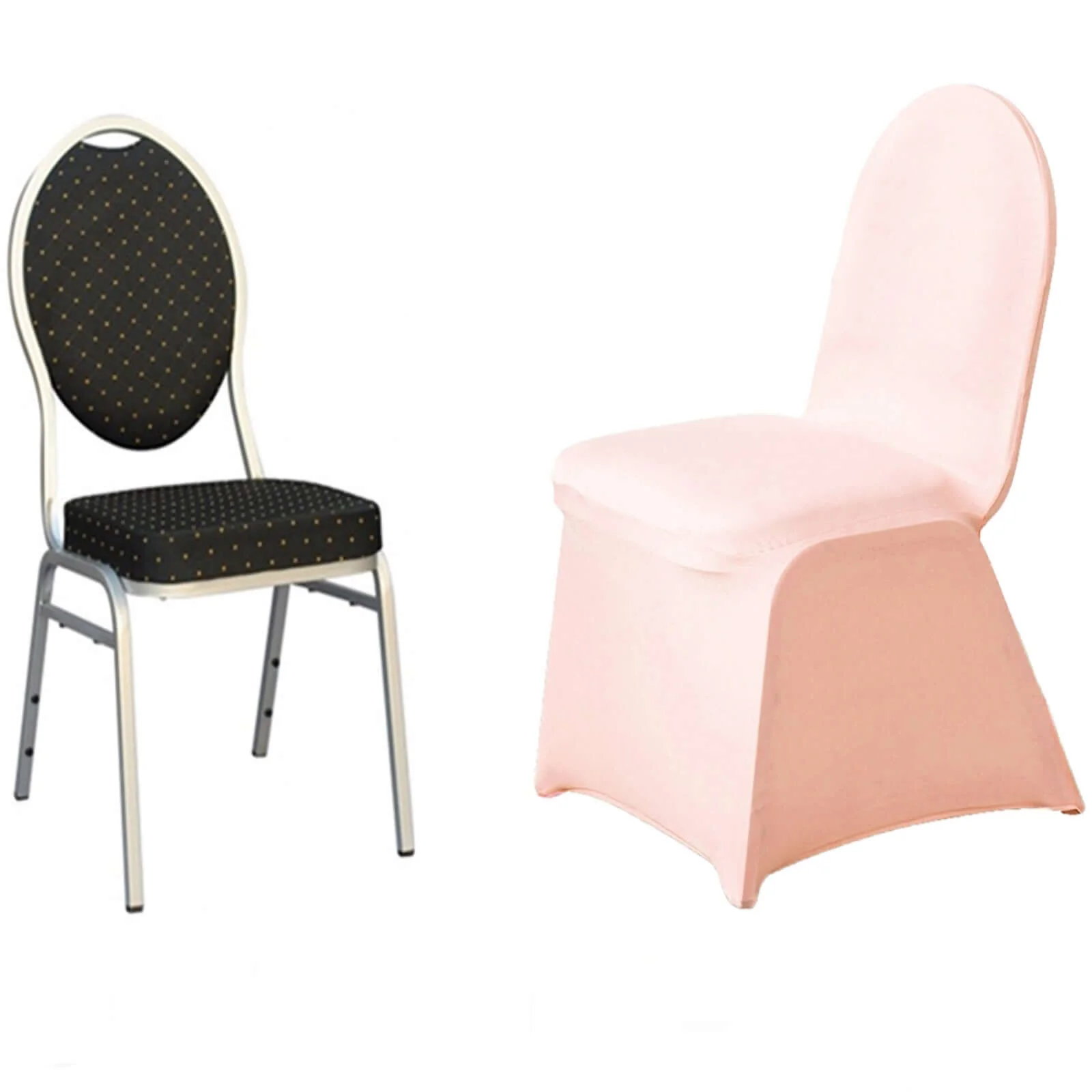 Spandex Stretch Fitted Banquet Chair Cover 160GSM Blush - Durable Slip-On Slipcover - Image 7