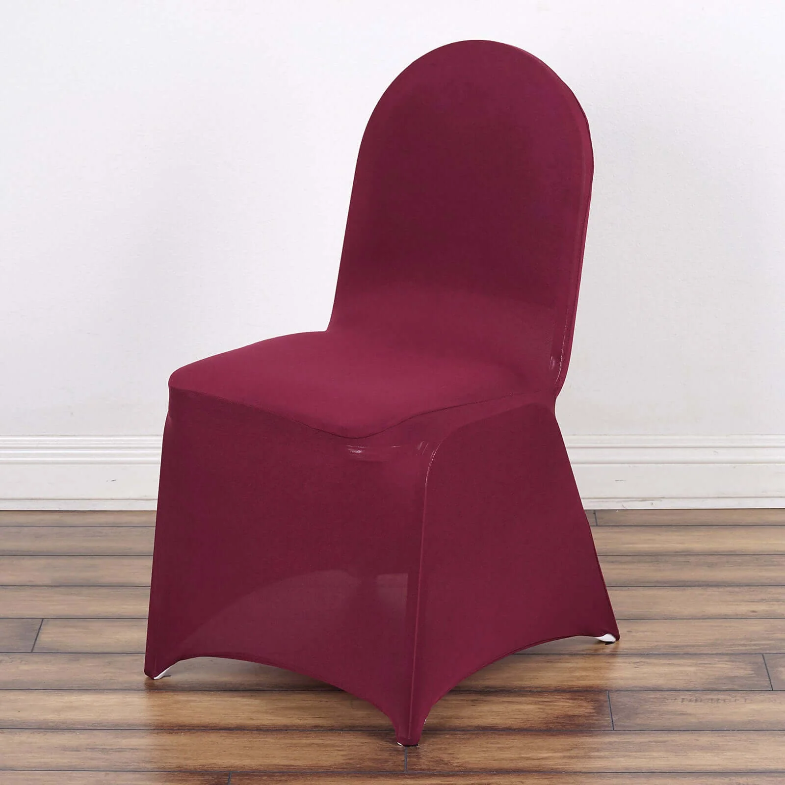 Spandex Stretch Fitted Banquet Chair Cover 160GSM Burgundy - Durable Slip-On Slipcover - Image 2